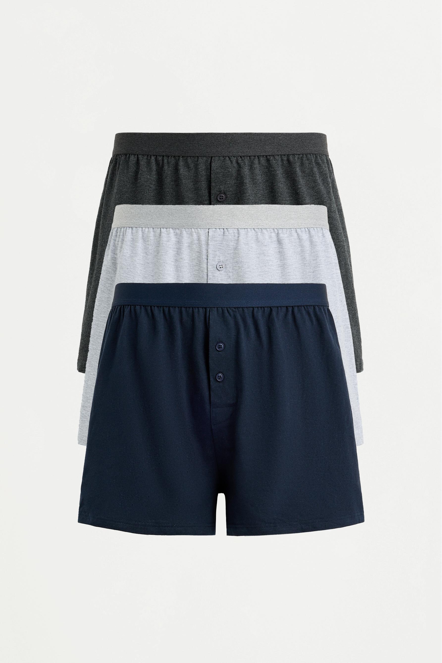 Fluid long boxer shorts (Pack 3) — BLUE