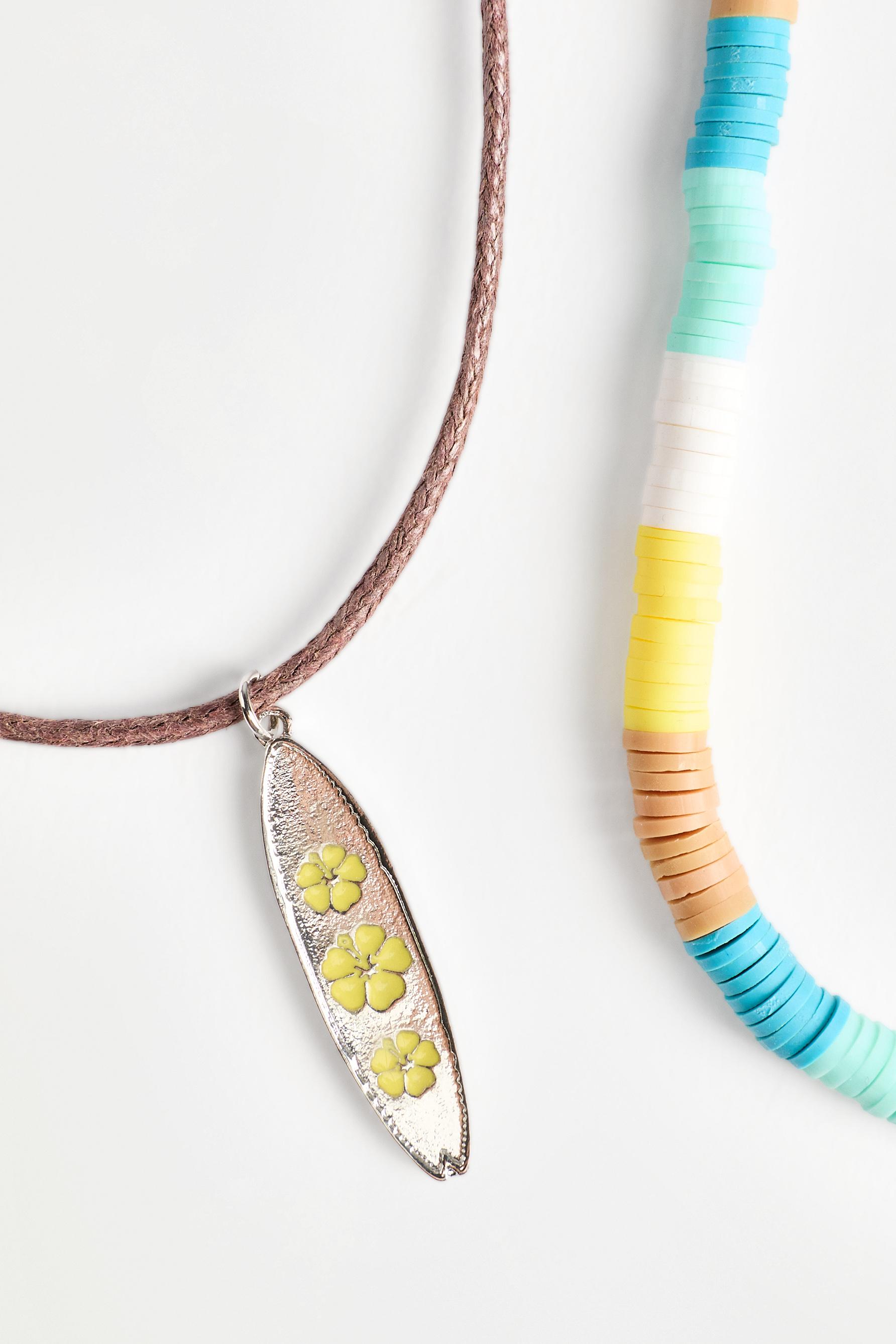 Double surf necklace — ECRU/YELLOW