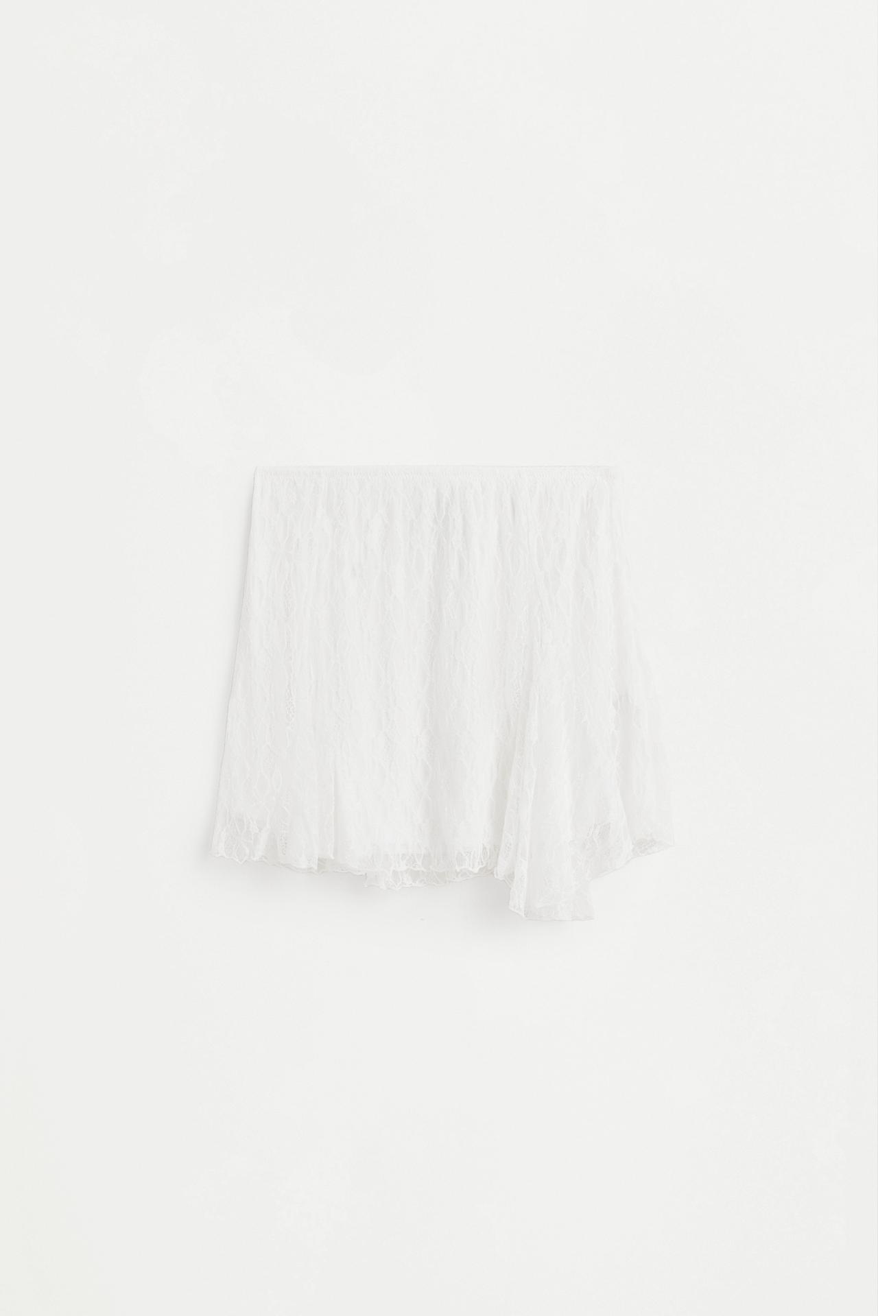 Lace mini skirt — OFF WHITE