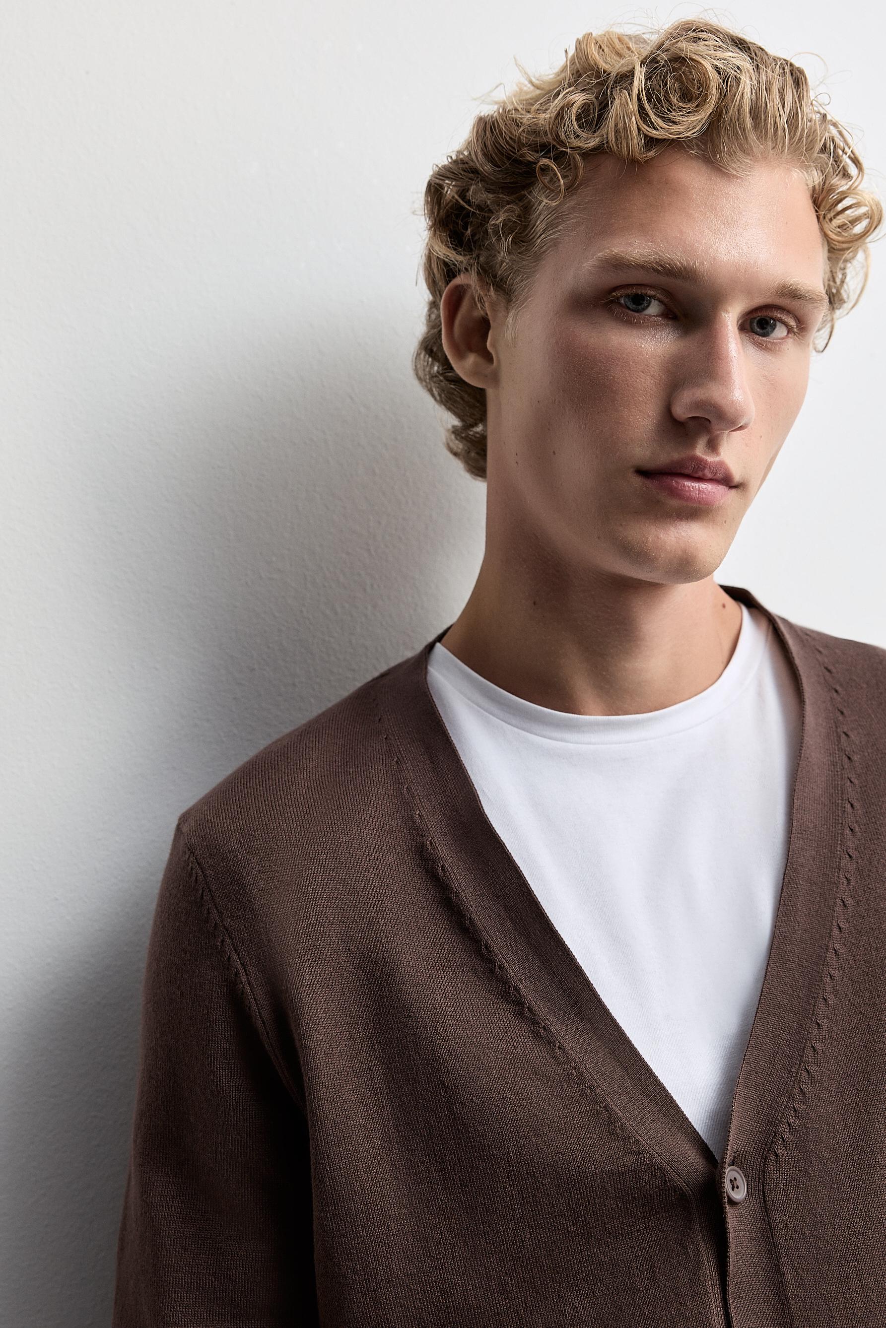 Basic cardigan — BROWN