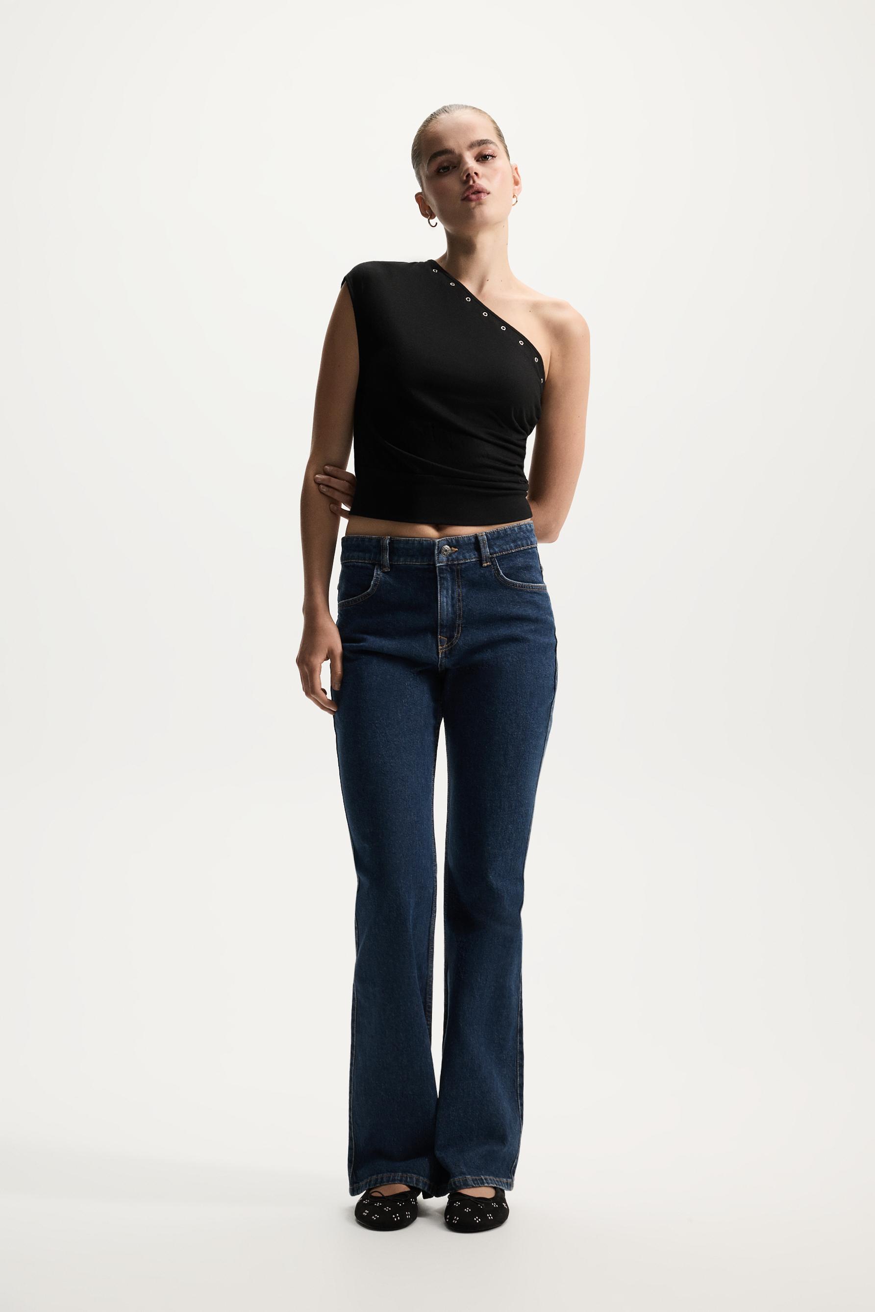 Asymmetric grommet top — BLACK