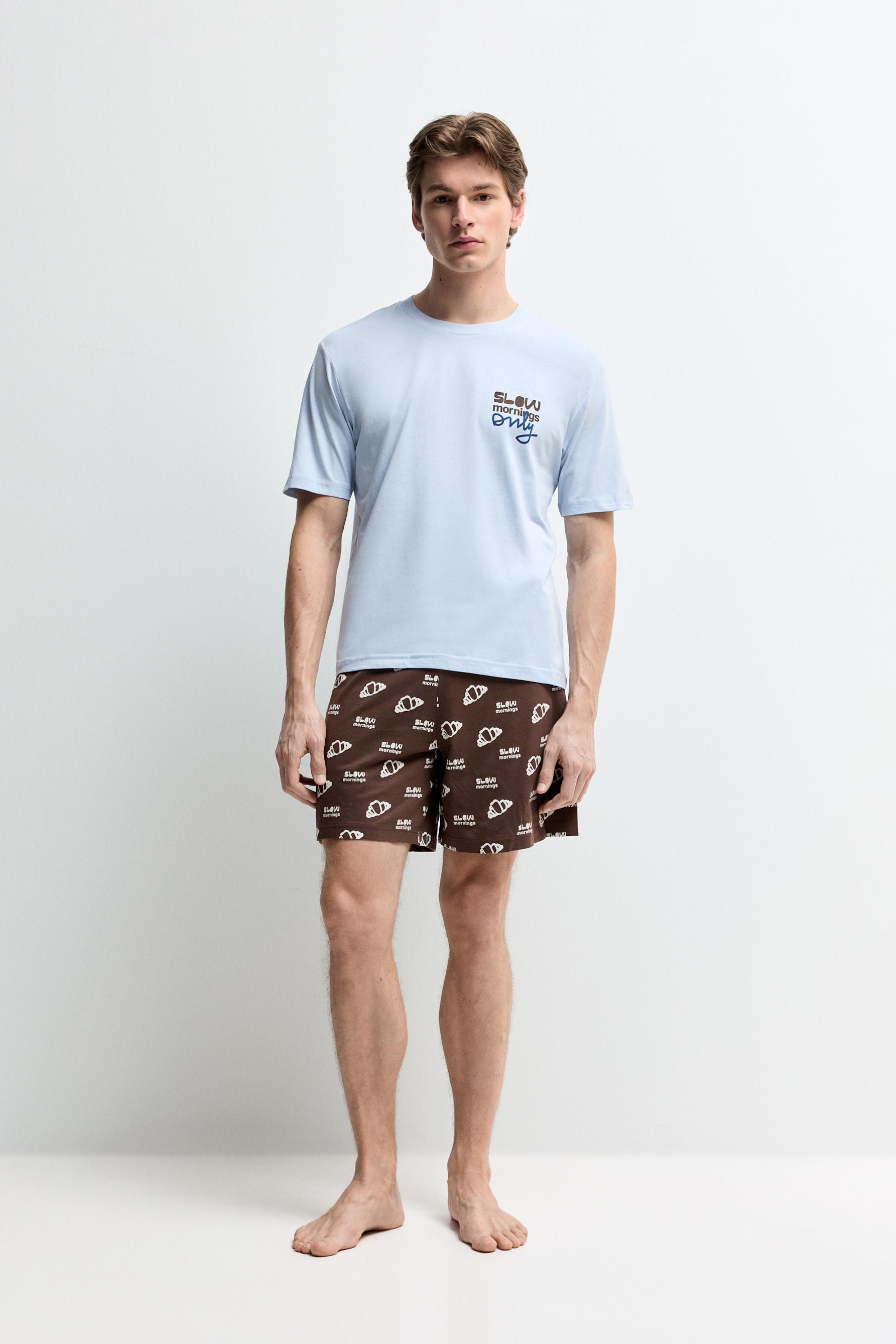 Pijama corto estampado