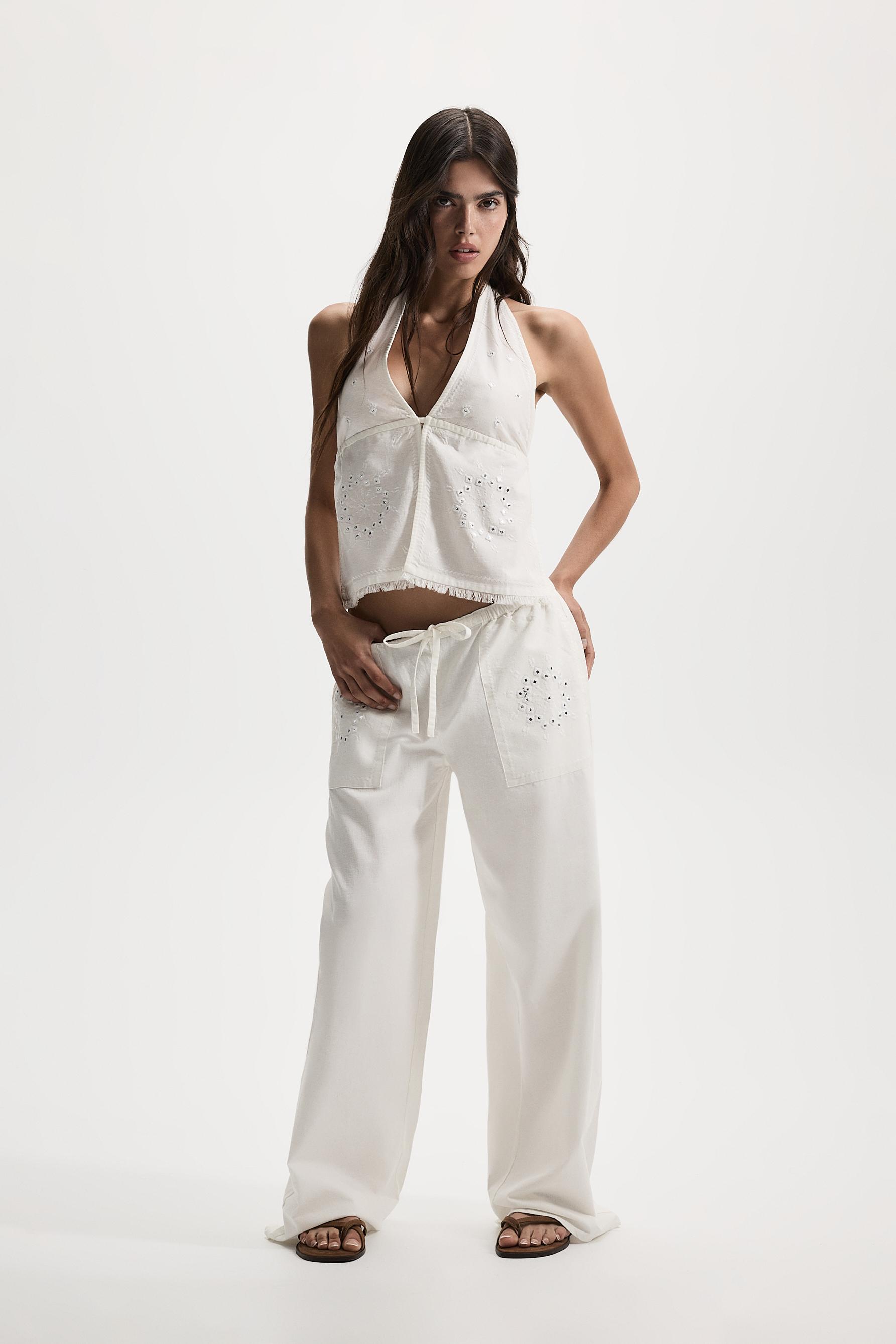 Mirror detail trousers — OFF WHITE