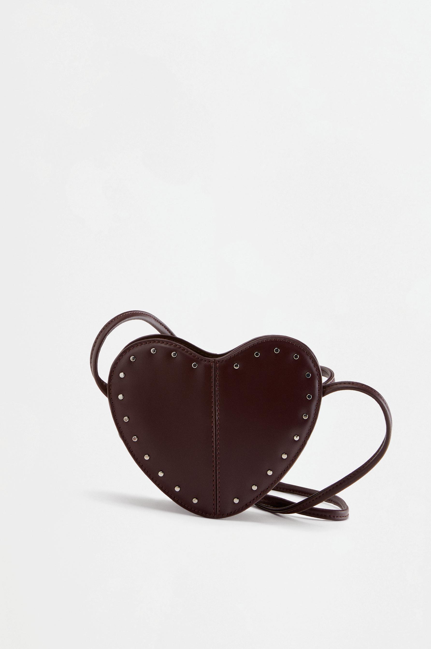 Heart stud bag — BURGUNDY