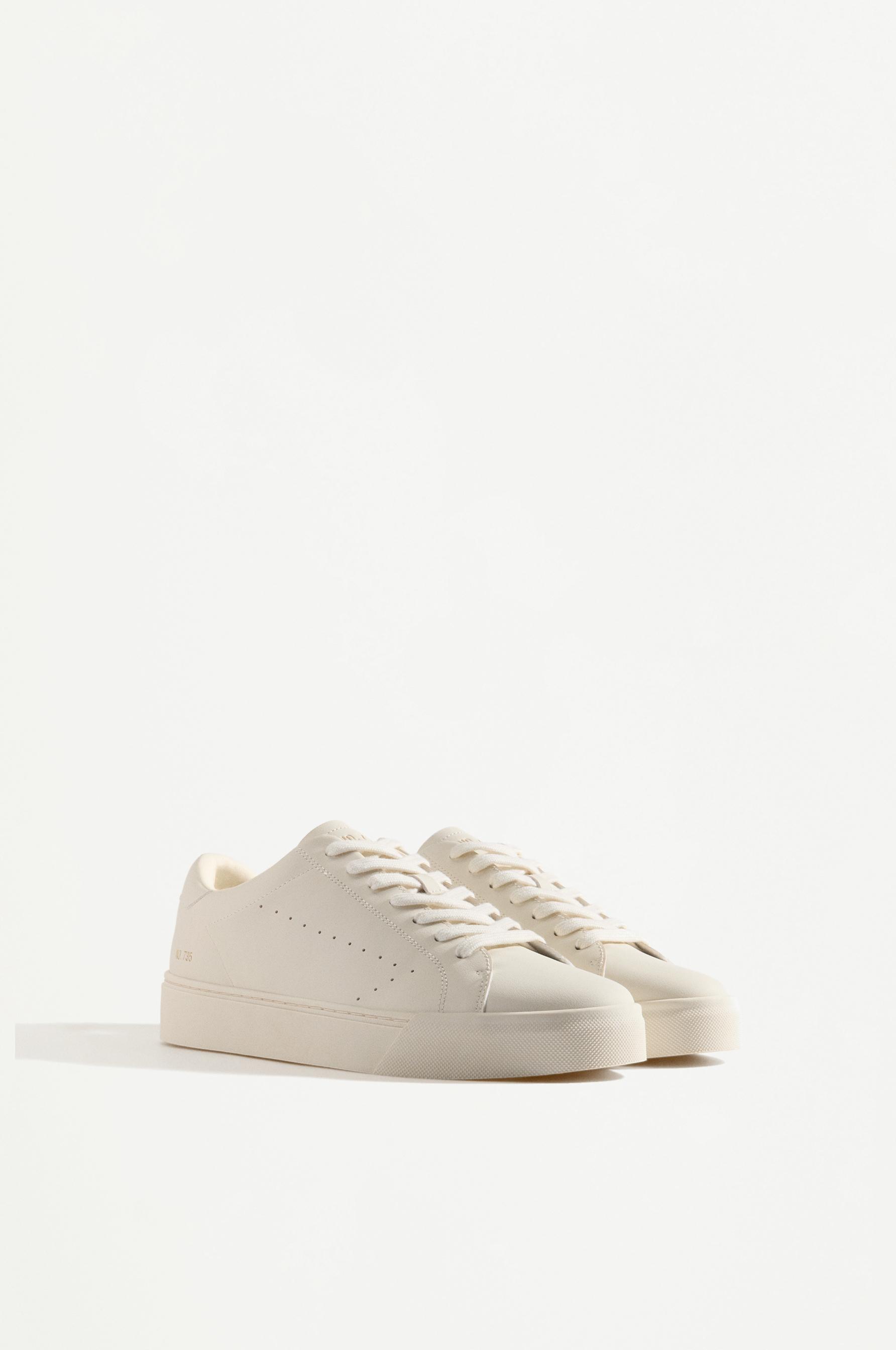 Contrast heel detail slippers — BEIGE