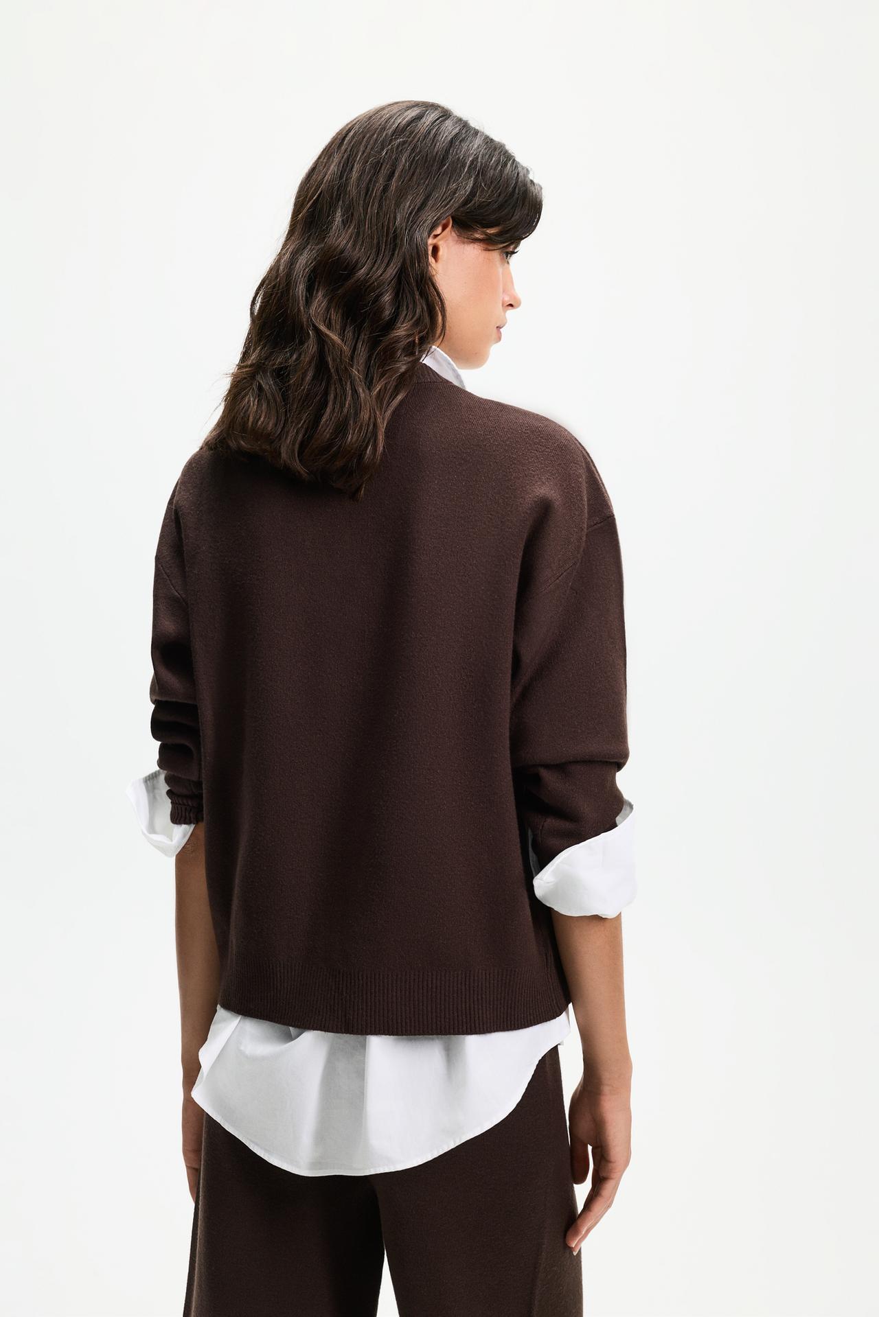 Basic sweater — DARK BROWN