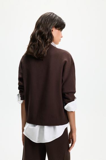 Basic sweater — DARK BROWN 4