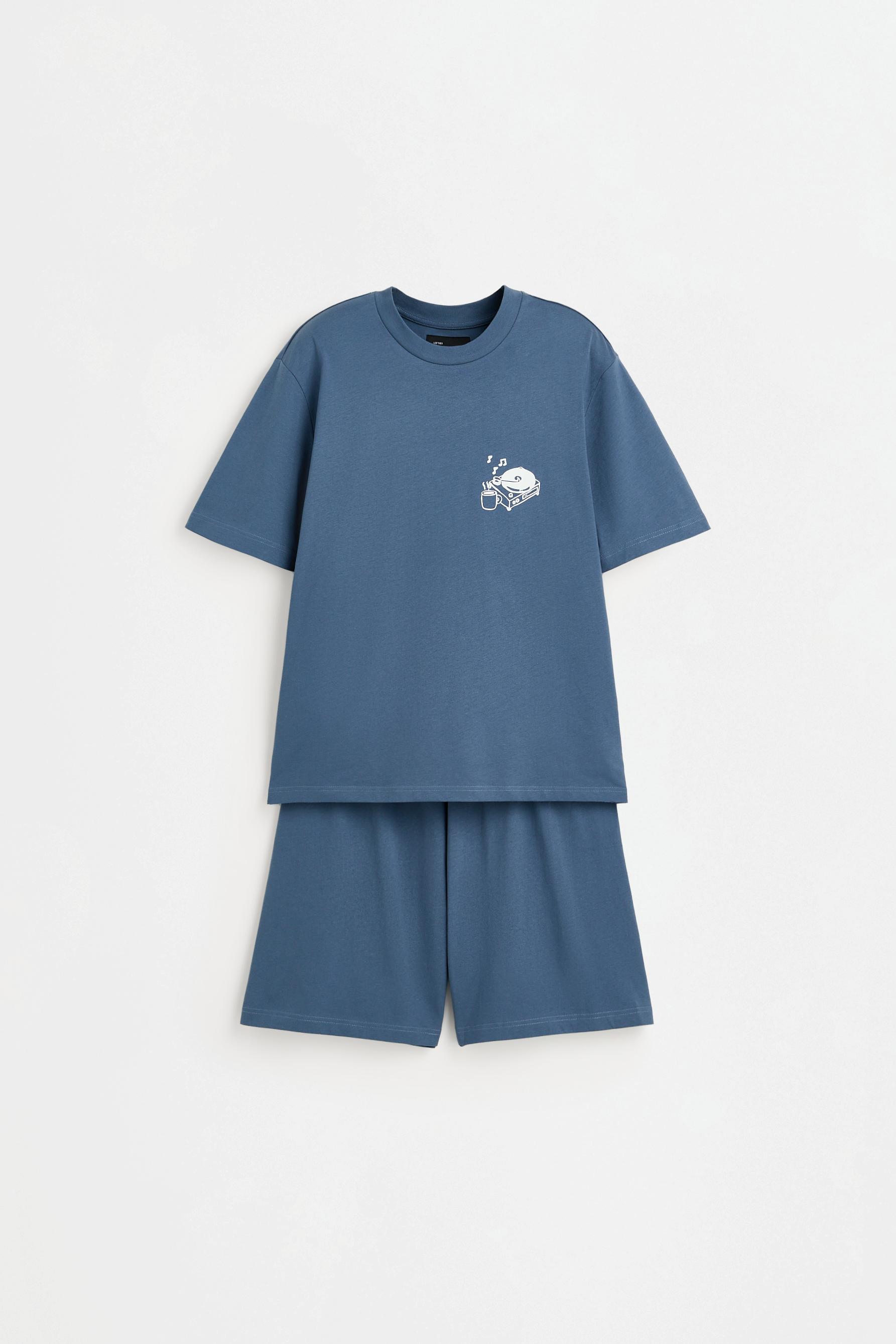 Short printed pyjamas — OCEAN BLUE