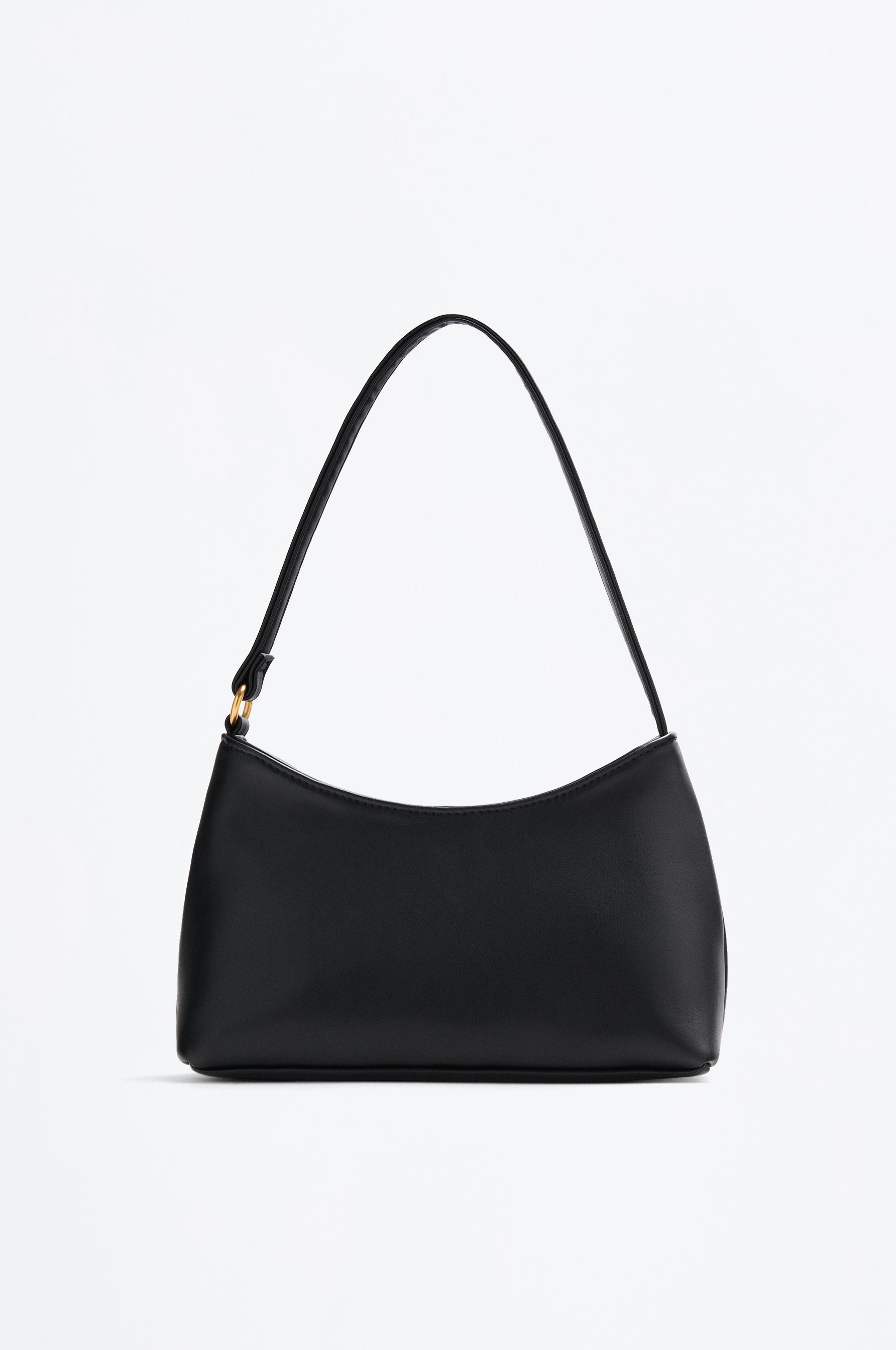 Textured shoulder bag — BLACK