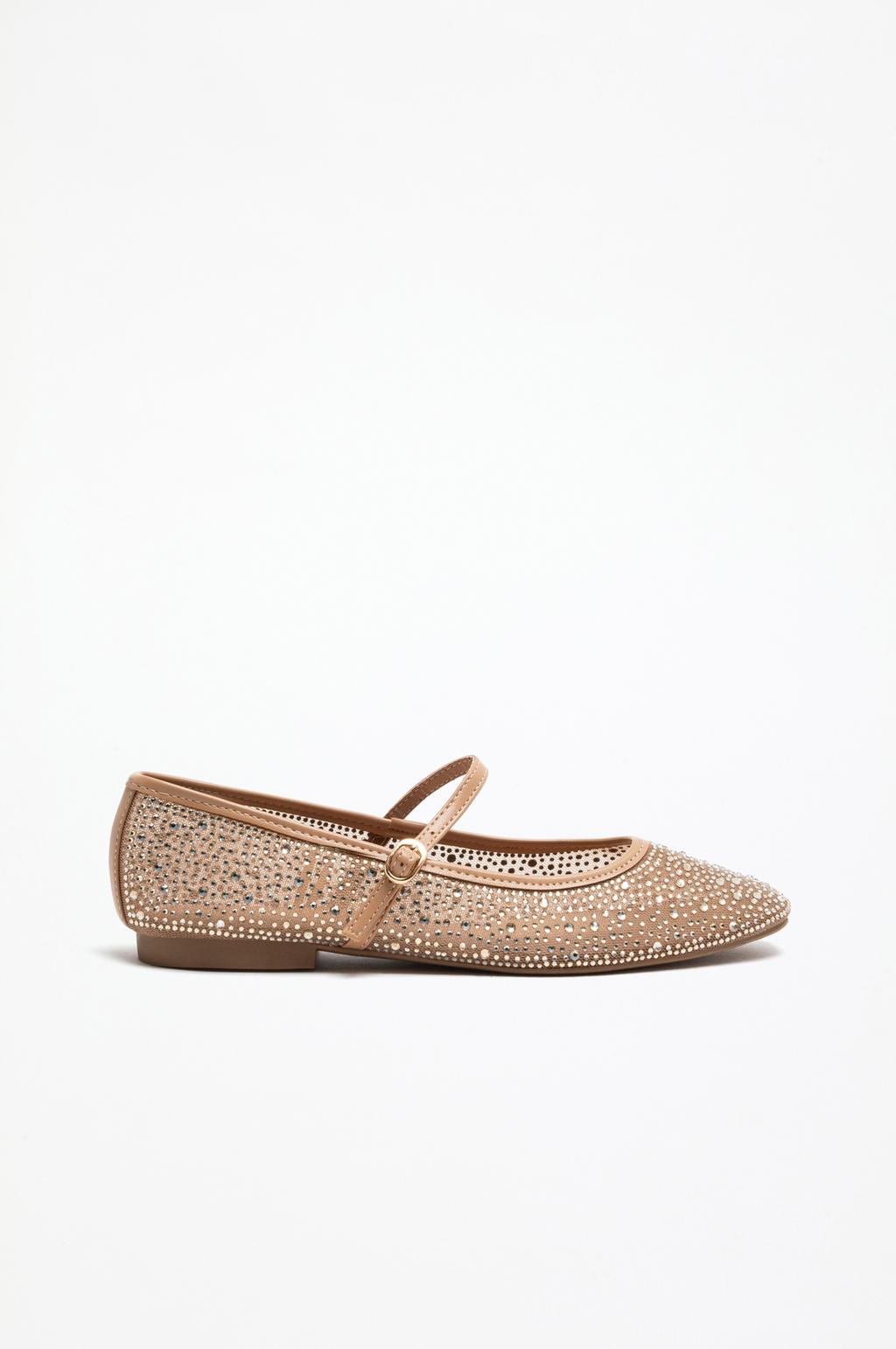 Ballet flats with rhinestones