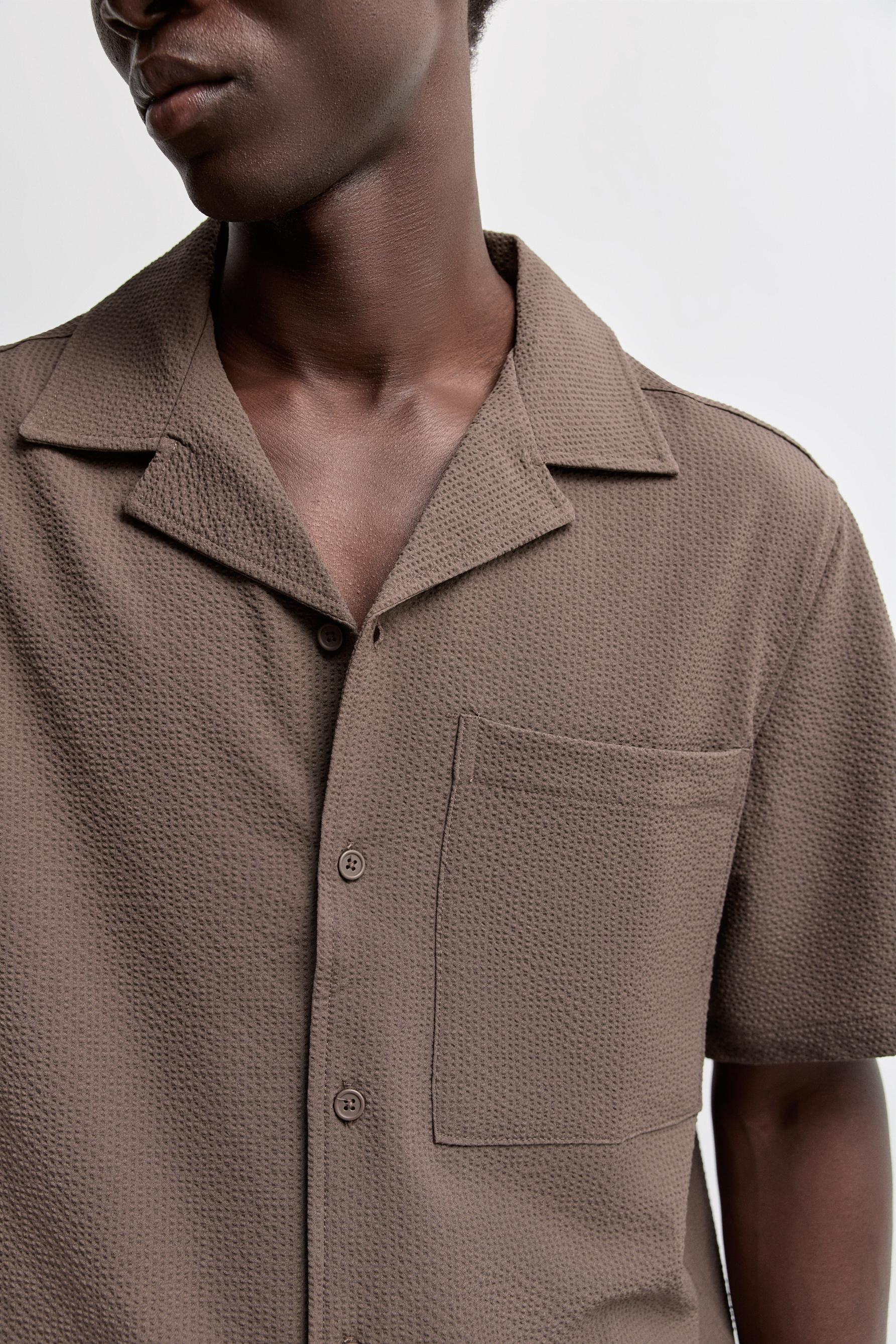 Seersucker shirt — BROWN