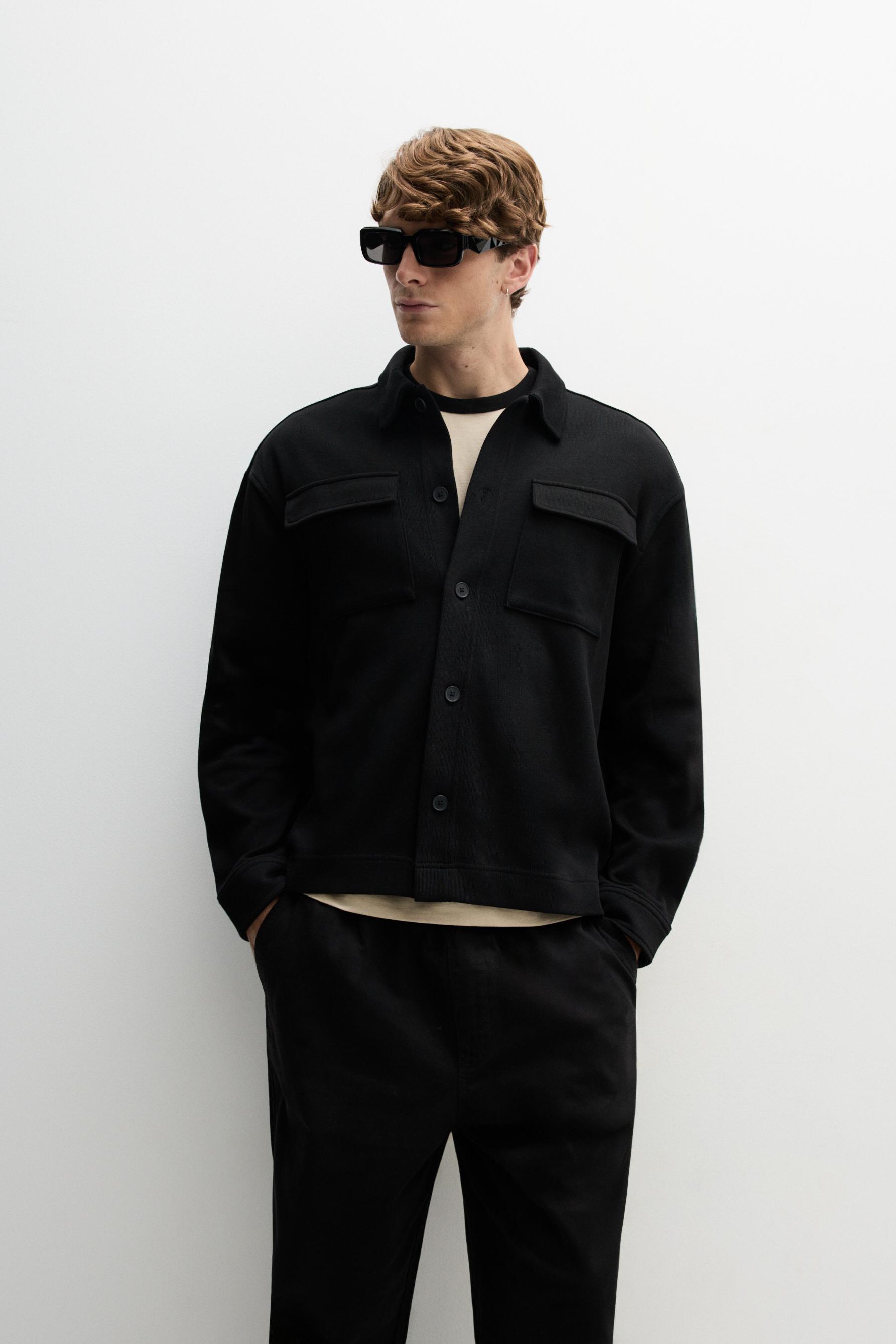 Sobrecamisa textura bolsillos