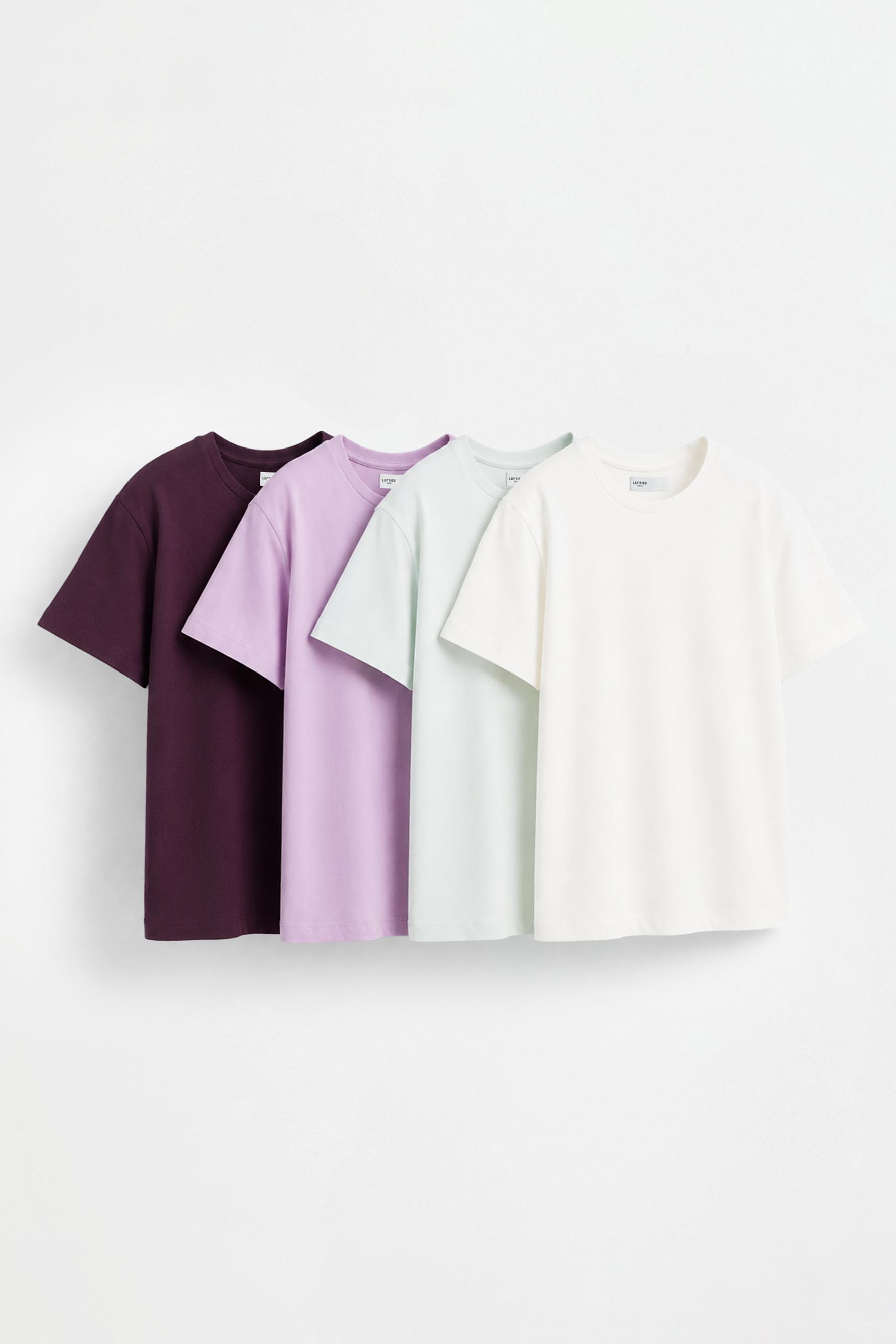 Pack of 4 plain T-shirts — MAUVE PINK