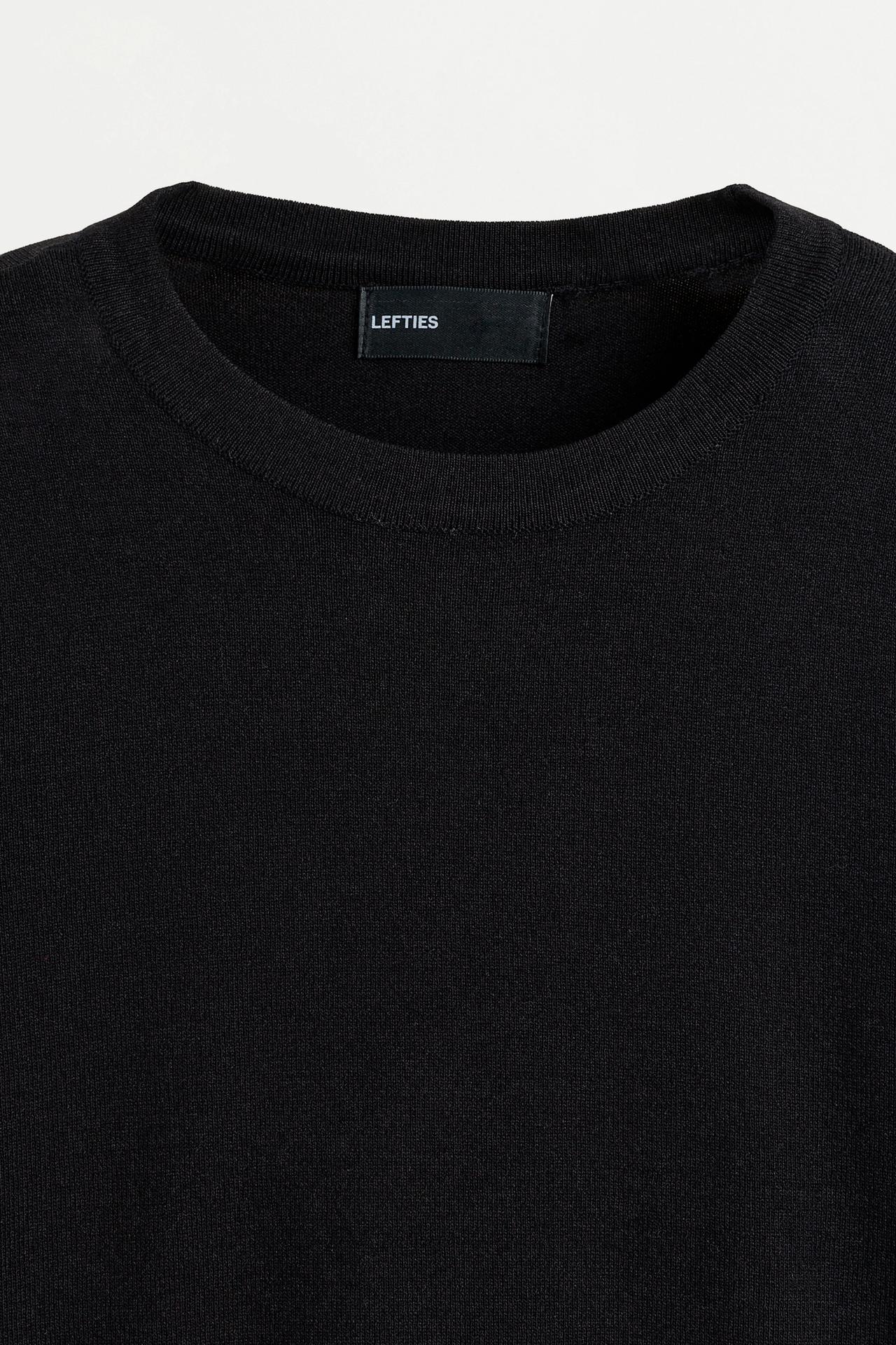 Basic knit top — BLACK