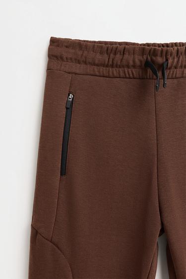 Interlock plush joggers — BROWN 3