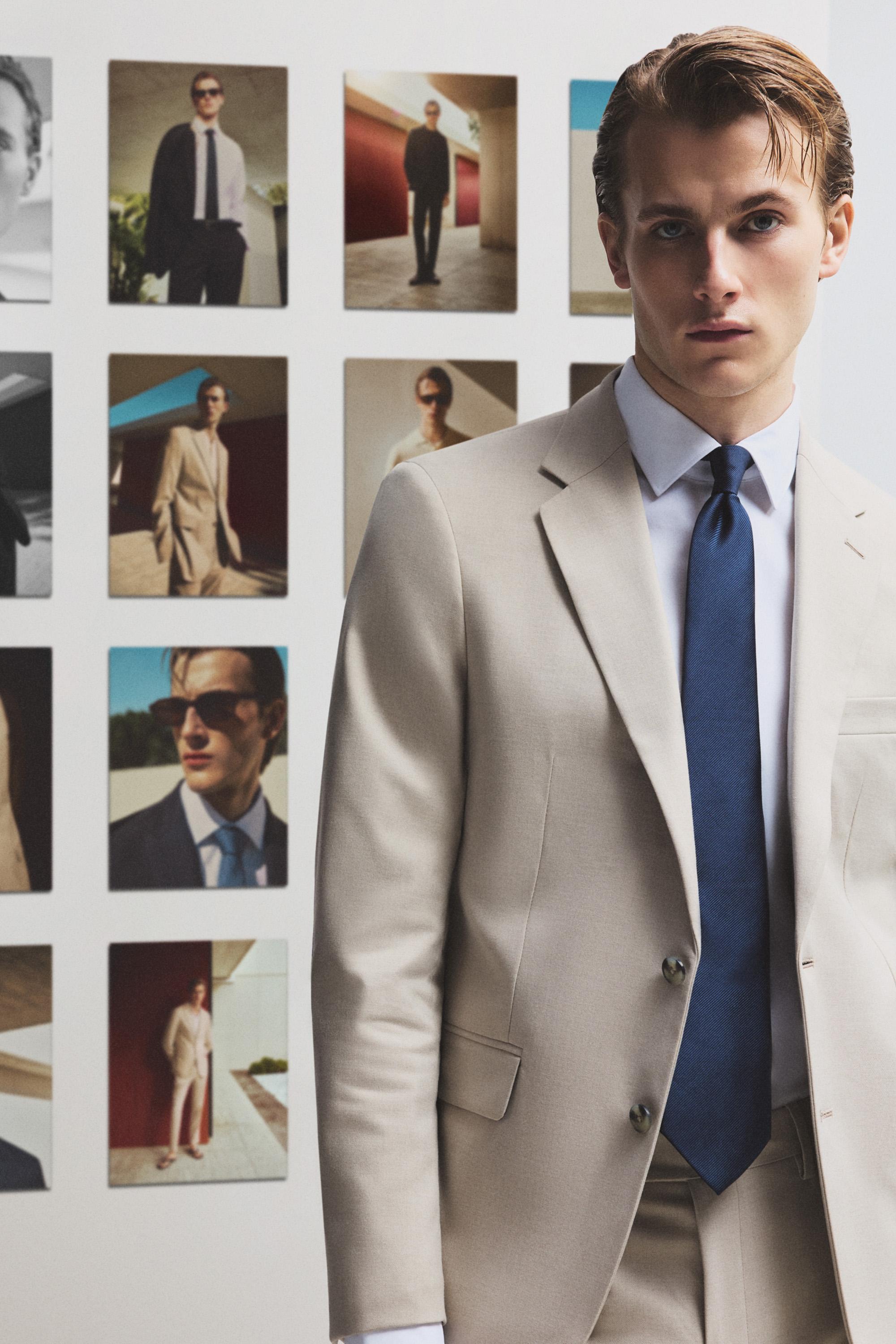 Textured tie — NAVY