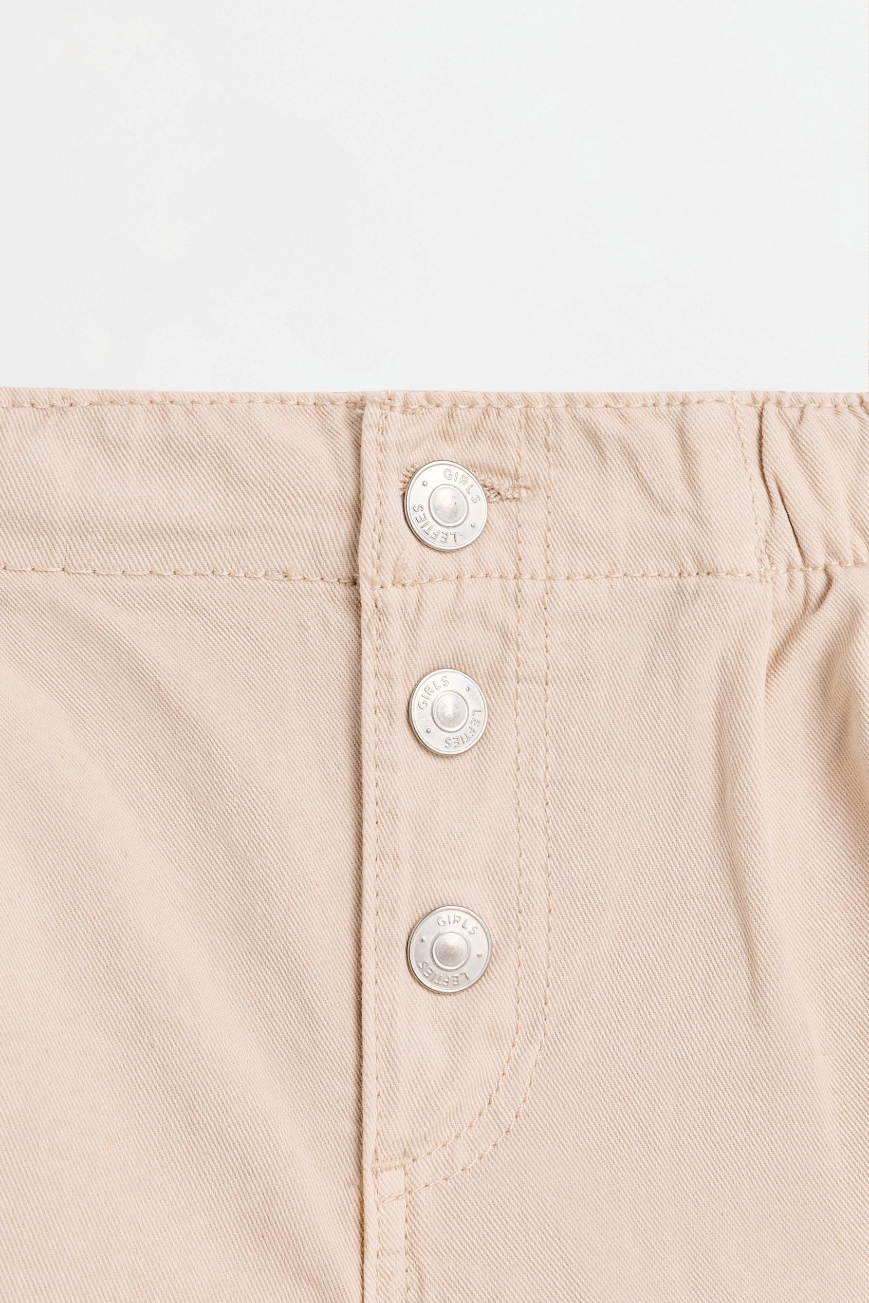 Buttoned twill shorts — BEIGE