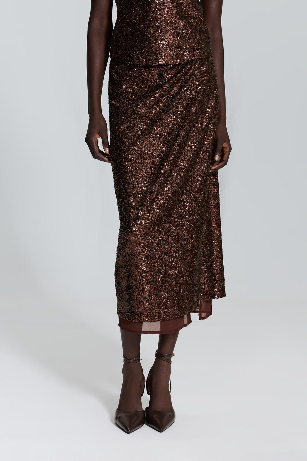 Saia midi abelorios brillantes