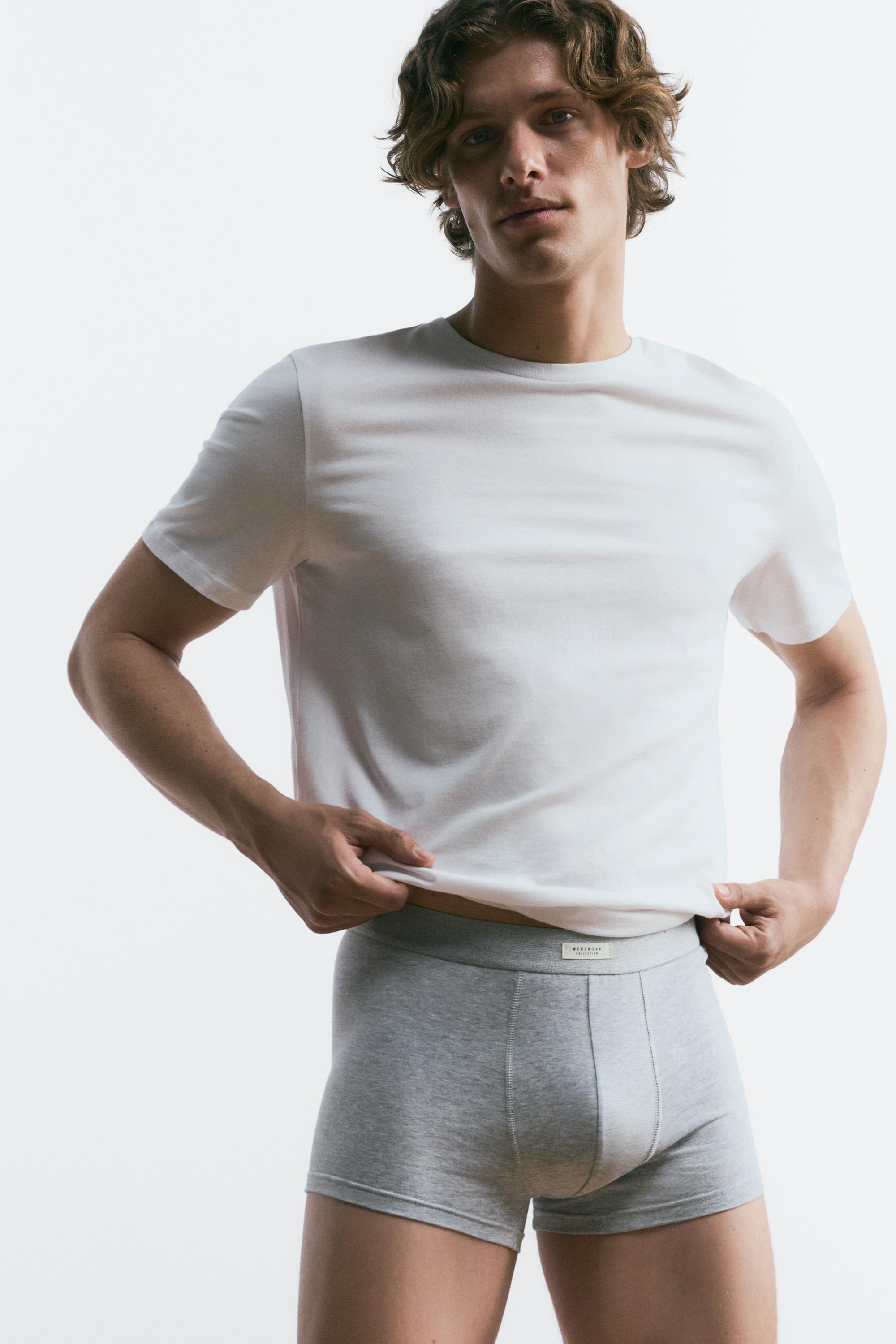 Pack of 7 plain boxers — GREY MARL