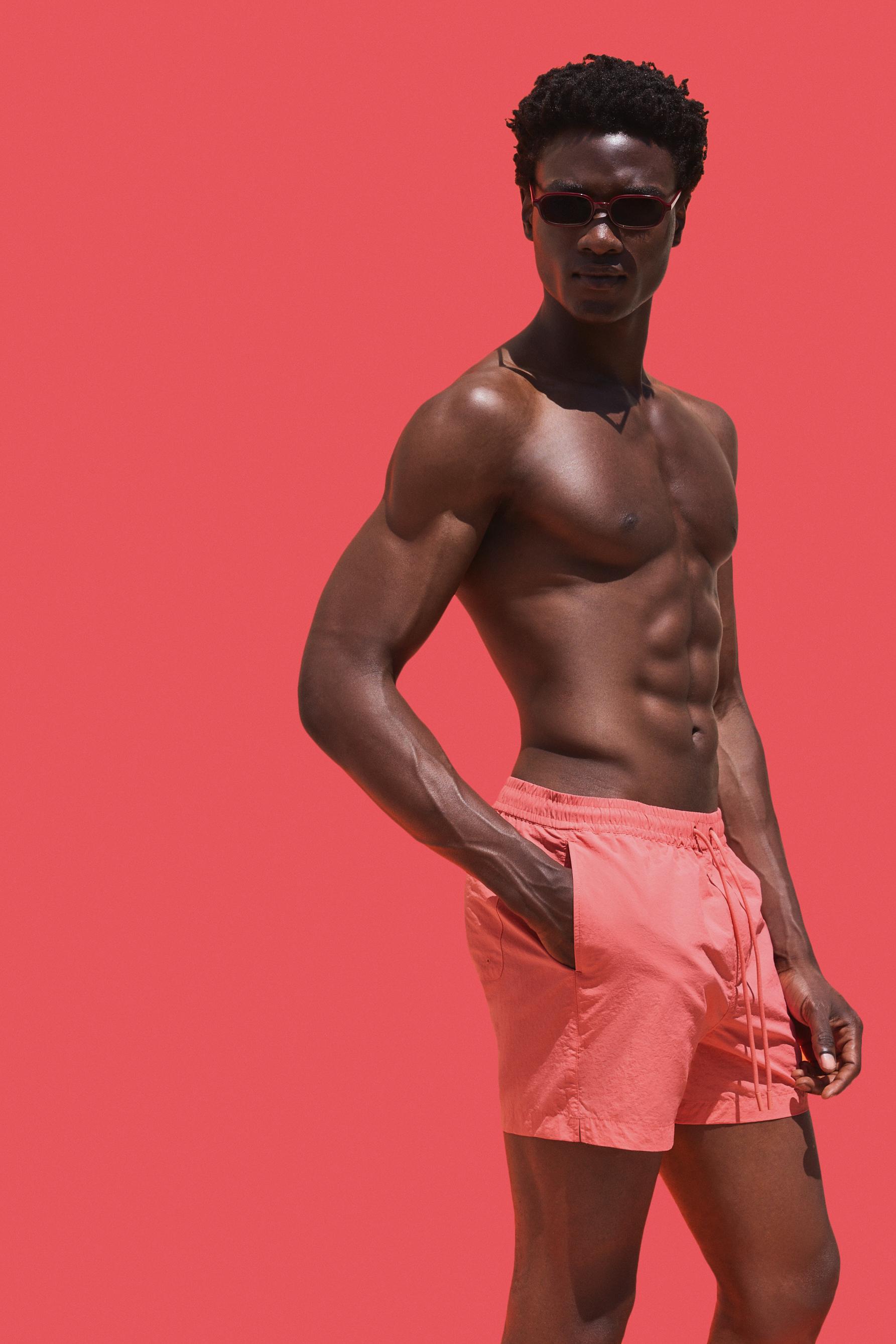 Coloro x Lefties straight swim trunks — CORAL RED