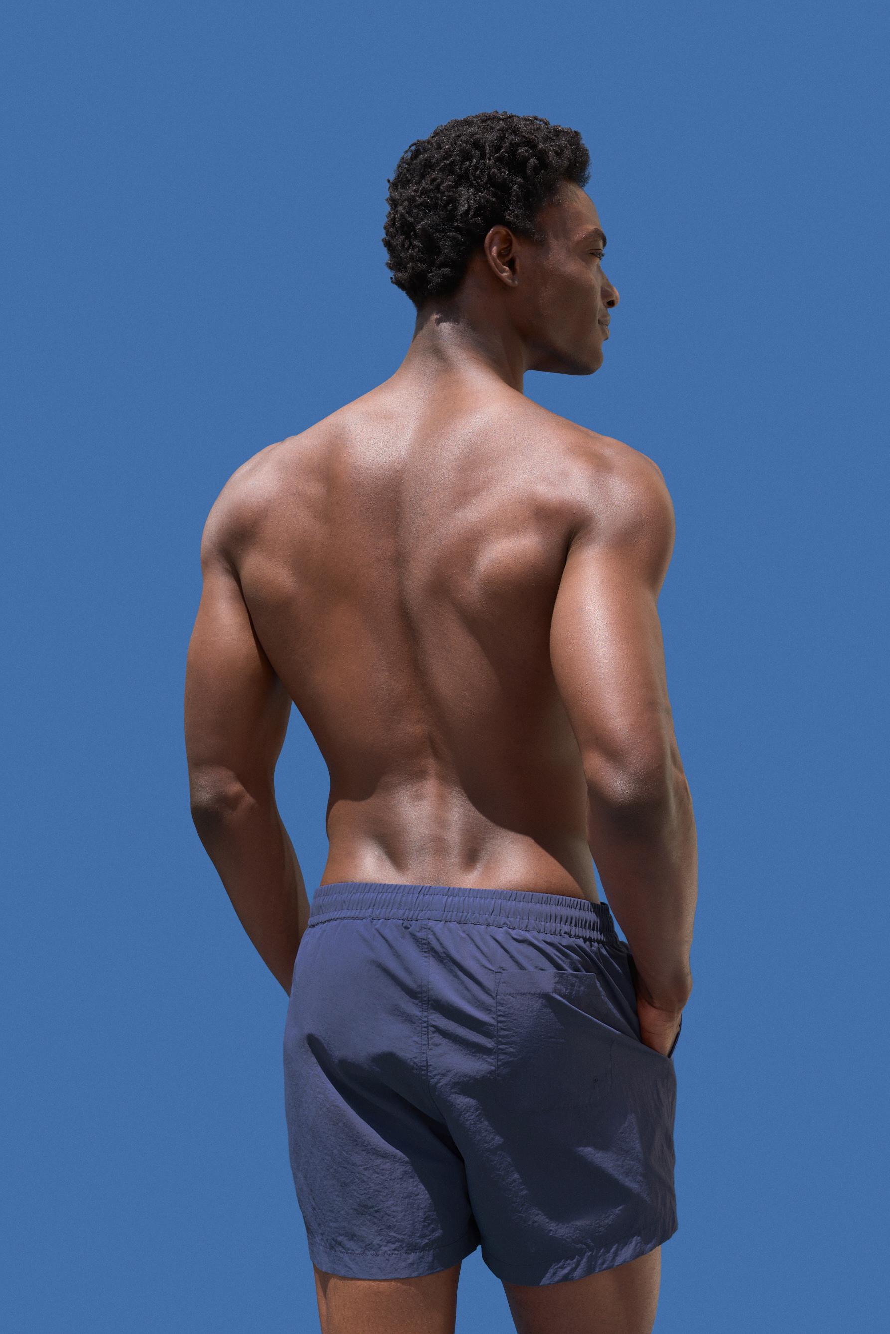 Coloro x Lefties straight swim trunks — FADED PETROL BLUE