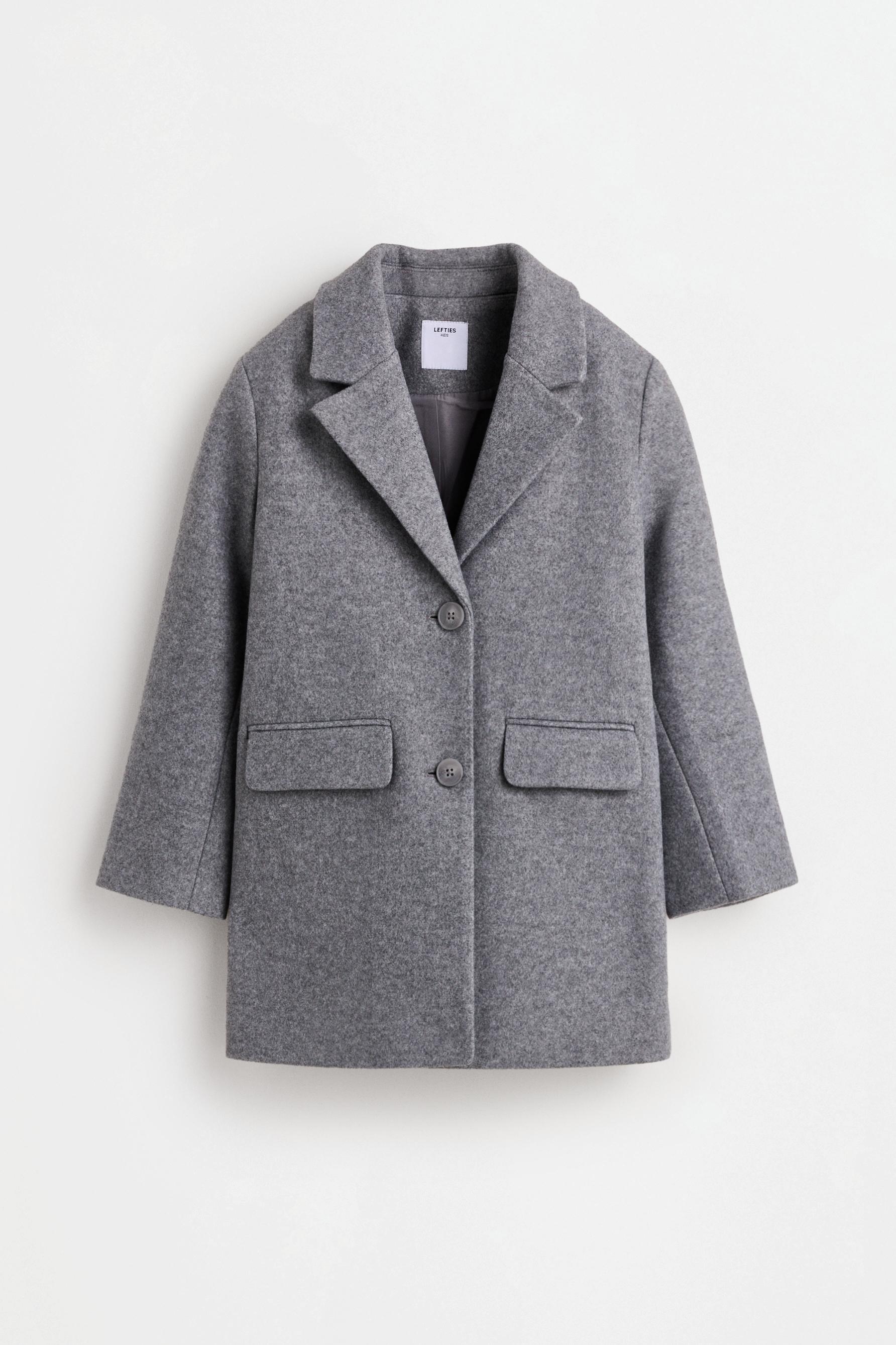 Synthetic wool coat — PEARL GREY