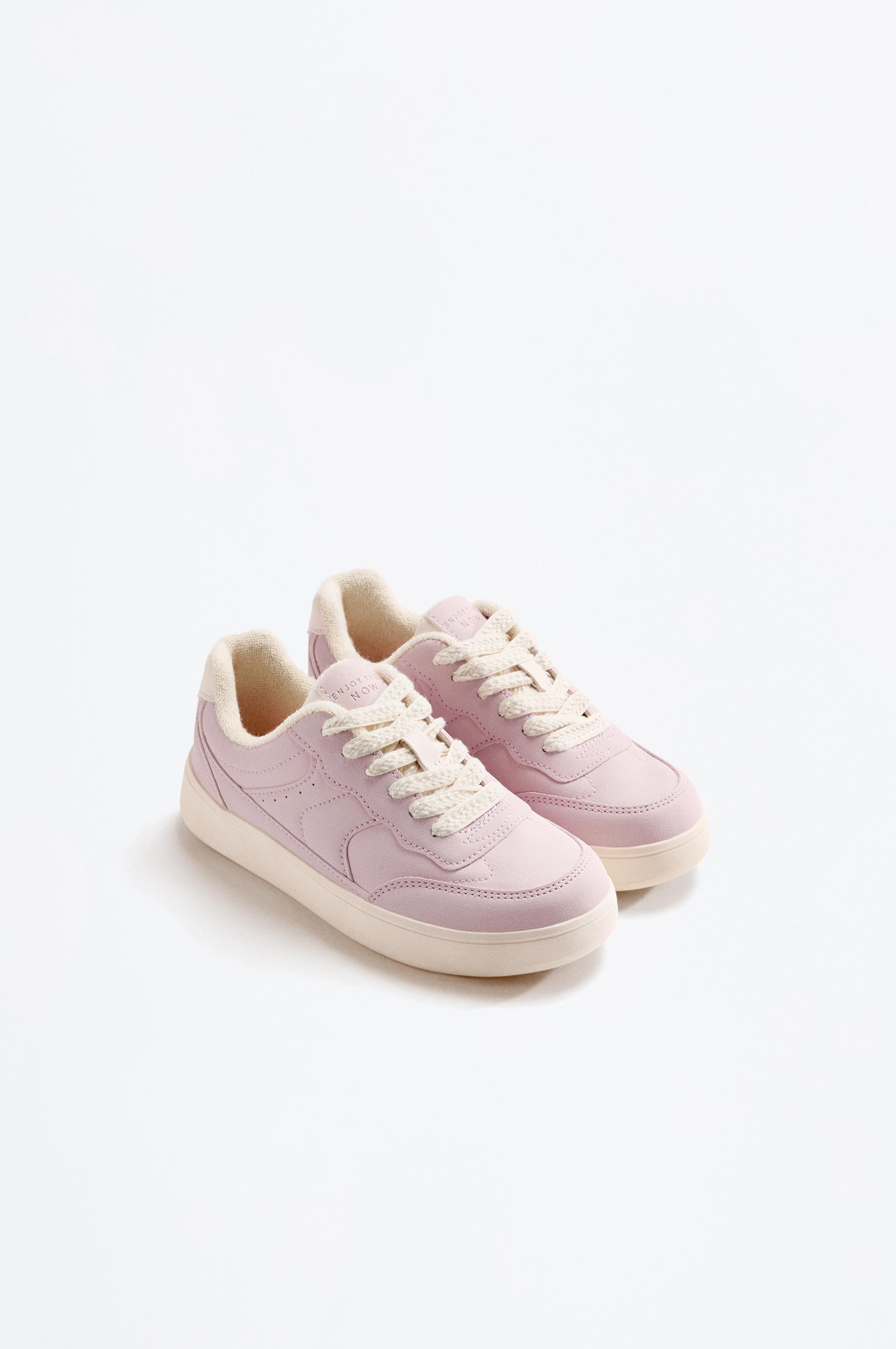 Sneakers with lace detail — PINK