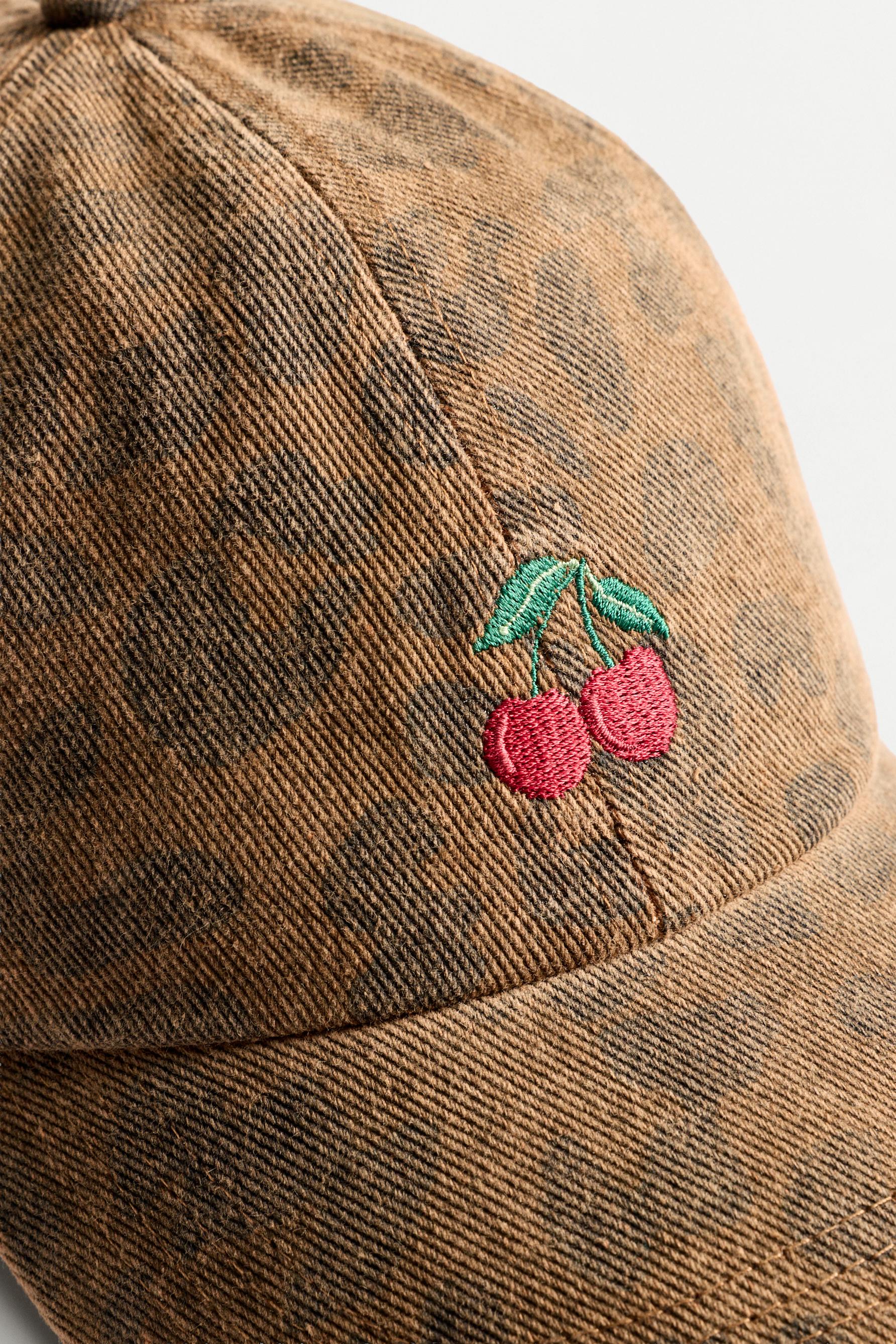Animal print cap — CAMEL TONES