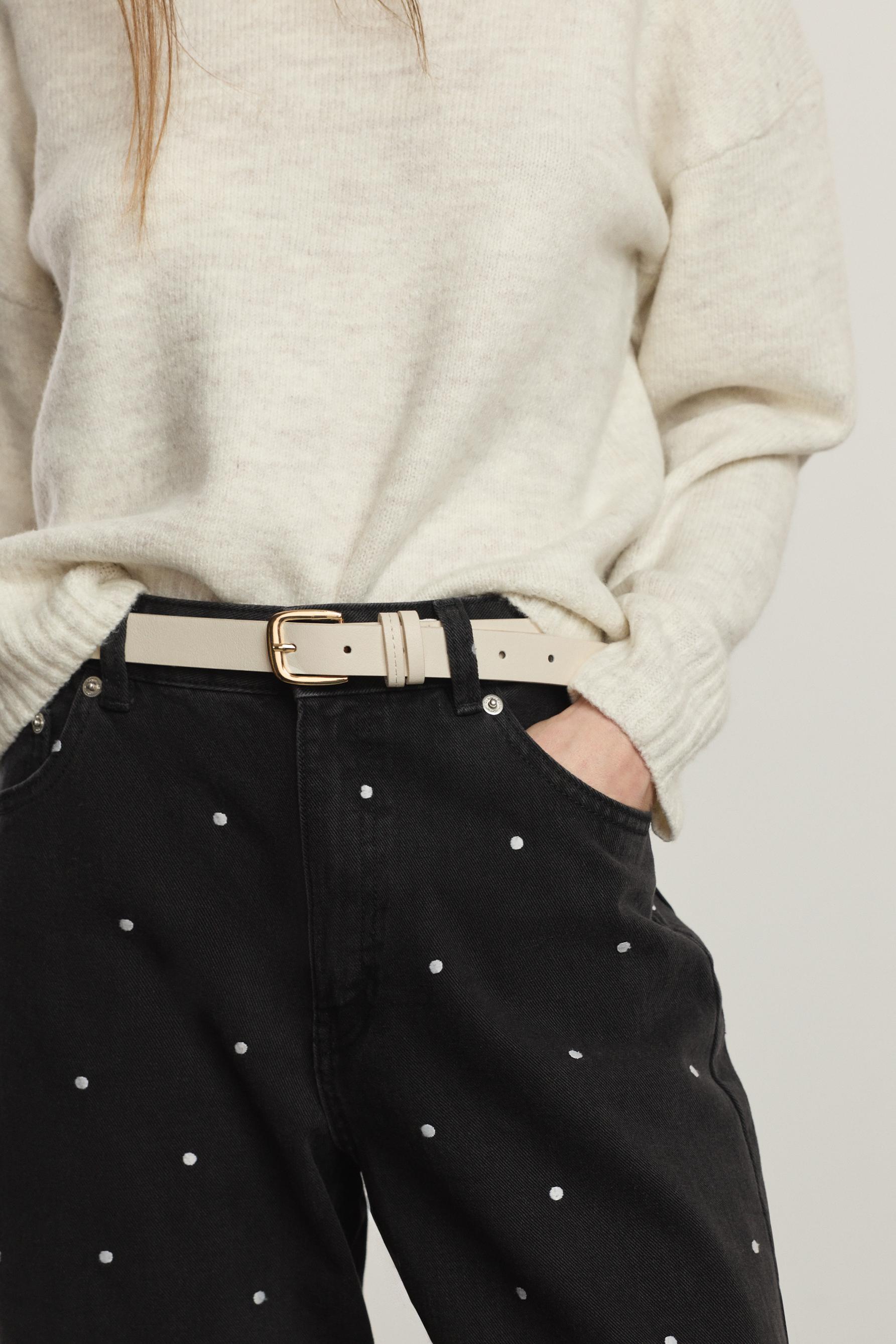 Crocodile belt — WHITE