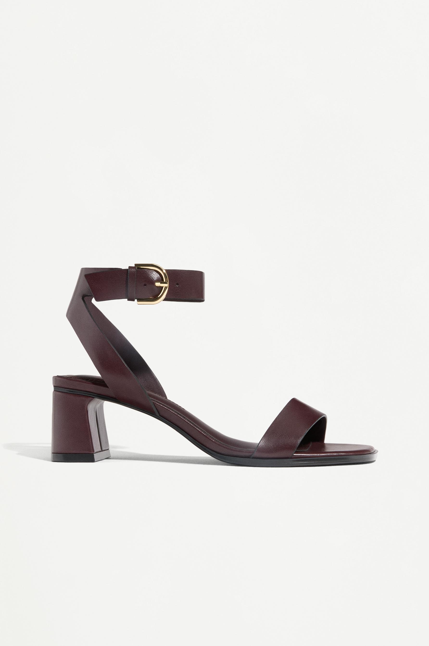 Ankle strap high-heel sandals — BURGUNDY