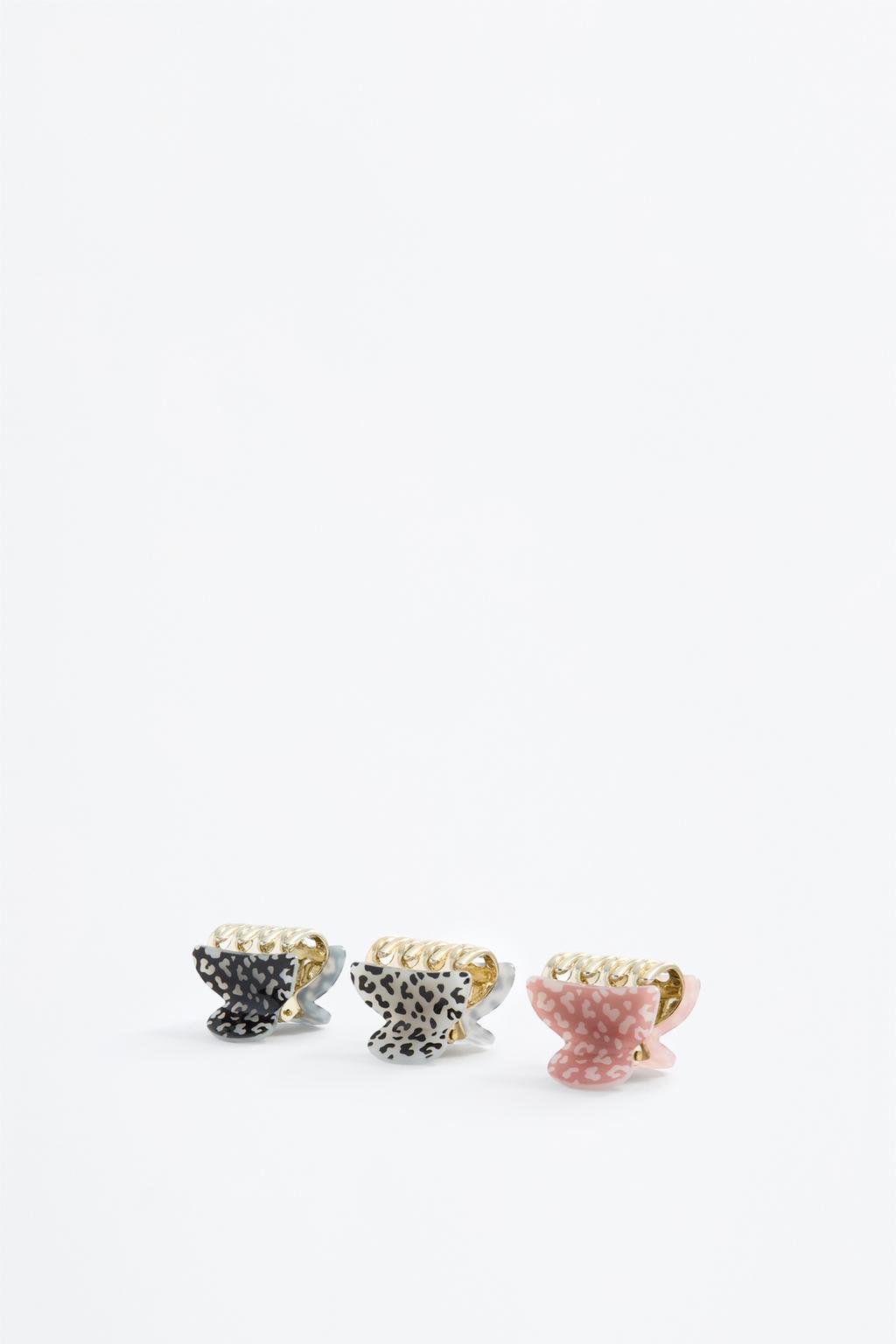3-pack of animal print hair clips