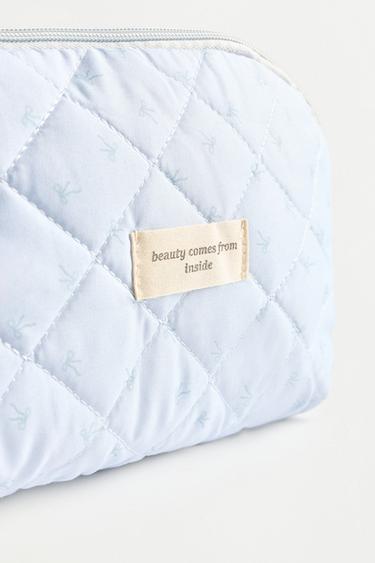 Medium ribbon-print toiletry bag — PASTEL BLUE 3