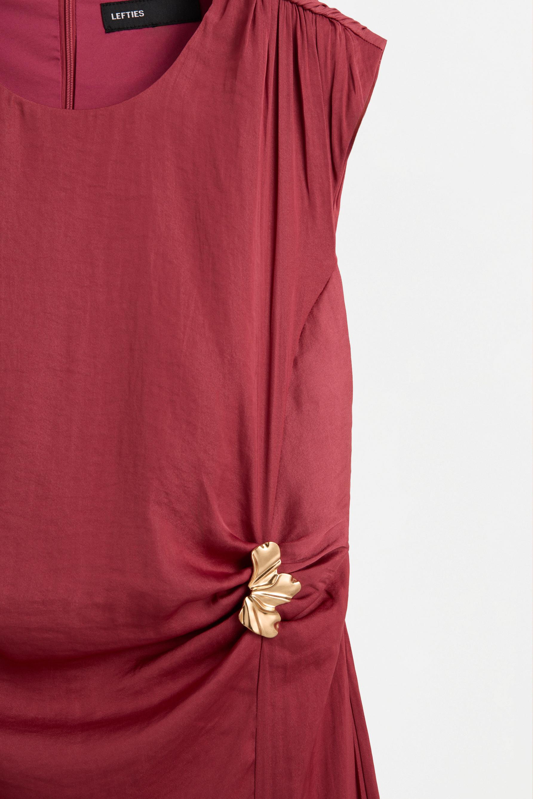Jewel satin midi dress — MAROON