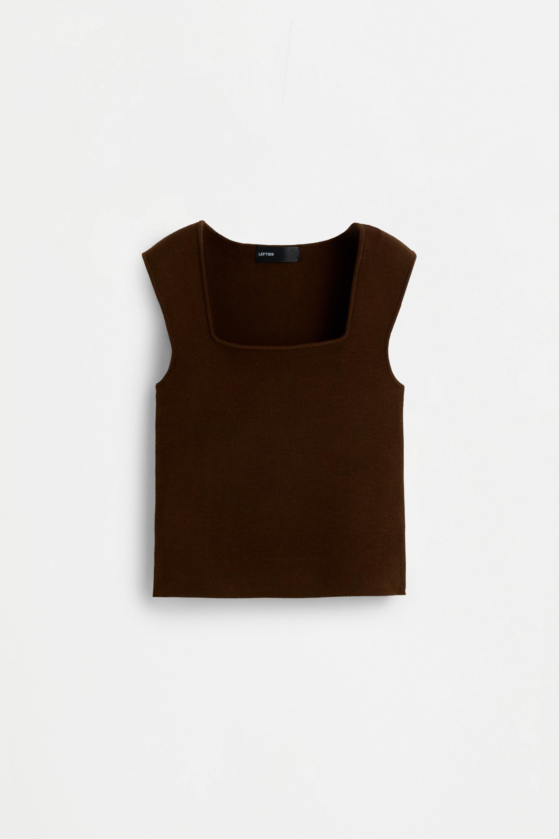 Basic knit top — CHOCOLATE