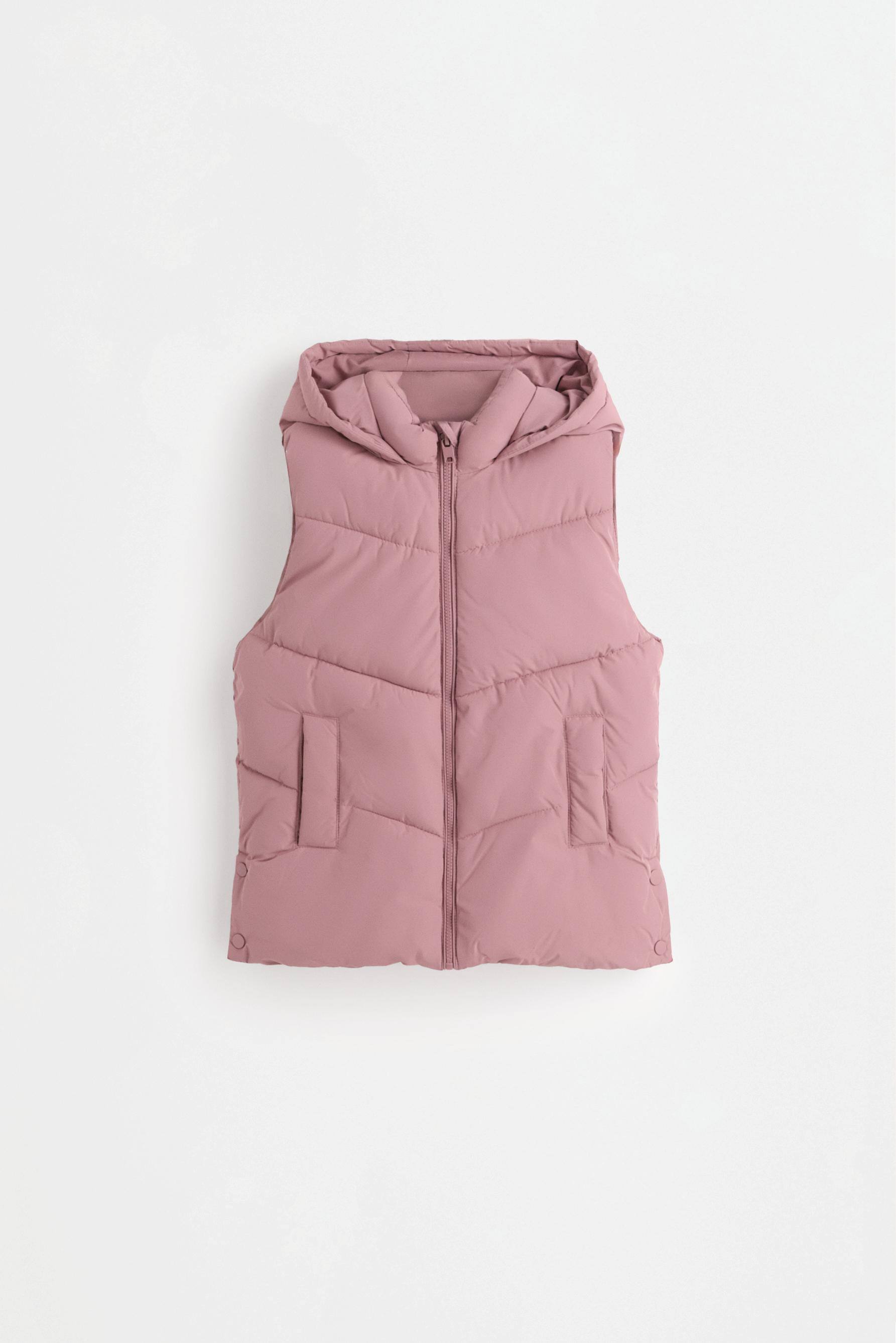 Long padded gilet — BEIGE