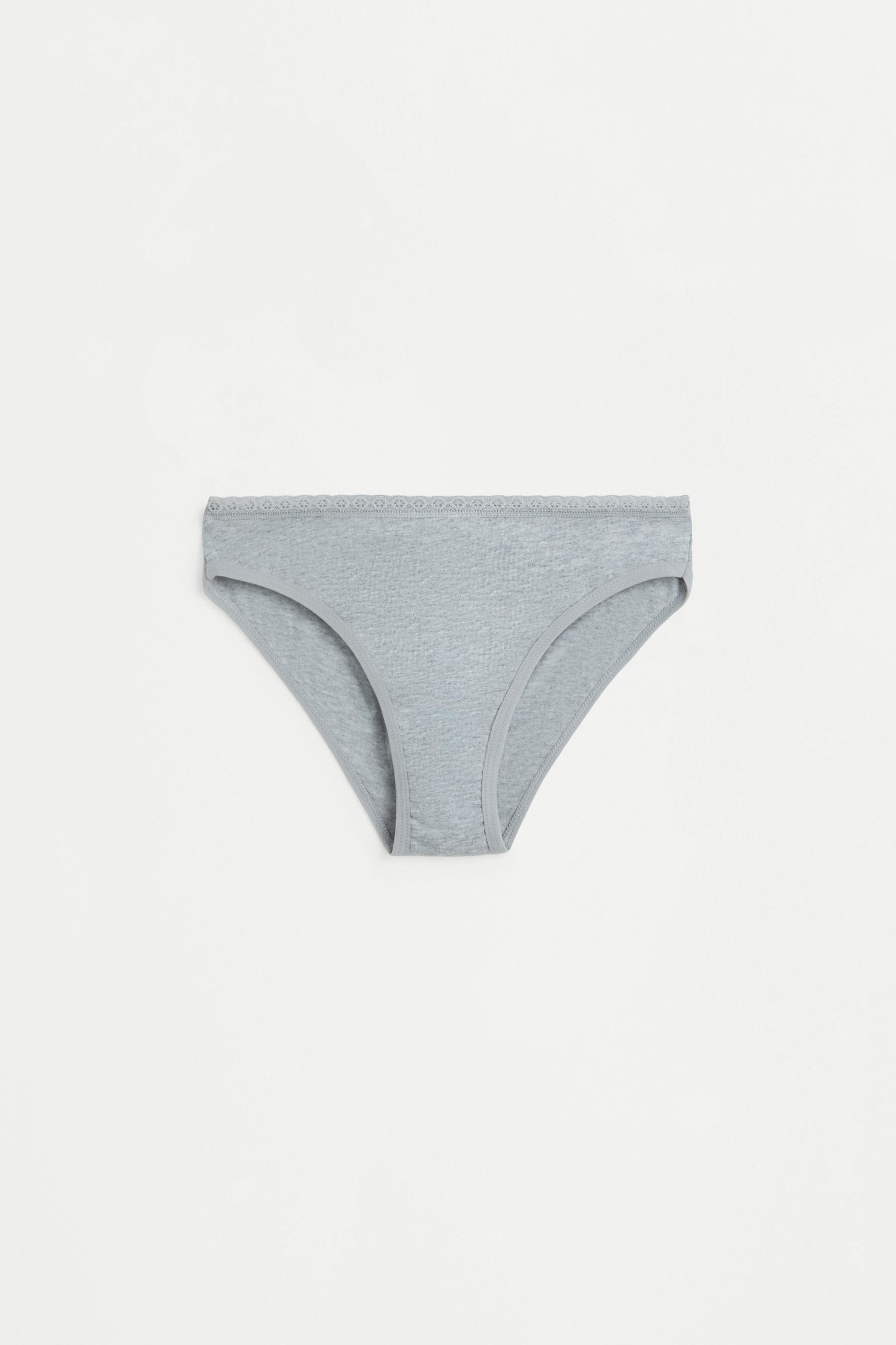 Pack of 5 lace briefs — GREY