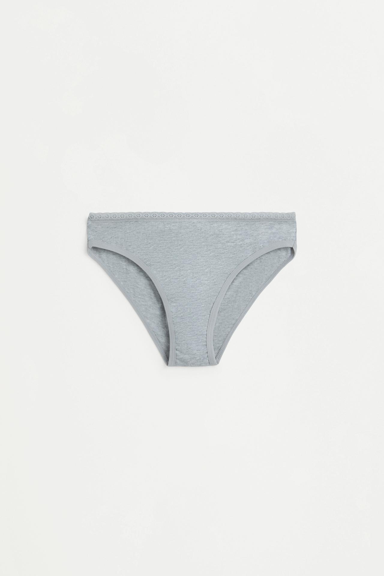 Pack of 5 lace briefs — GREY