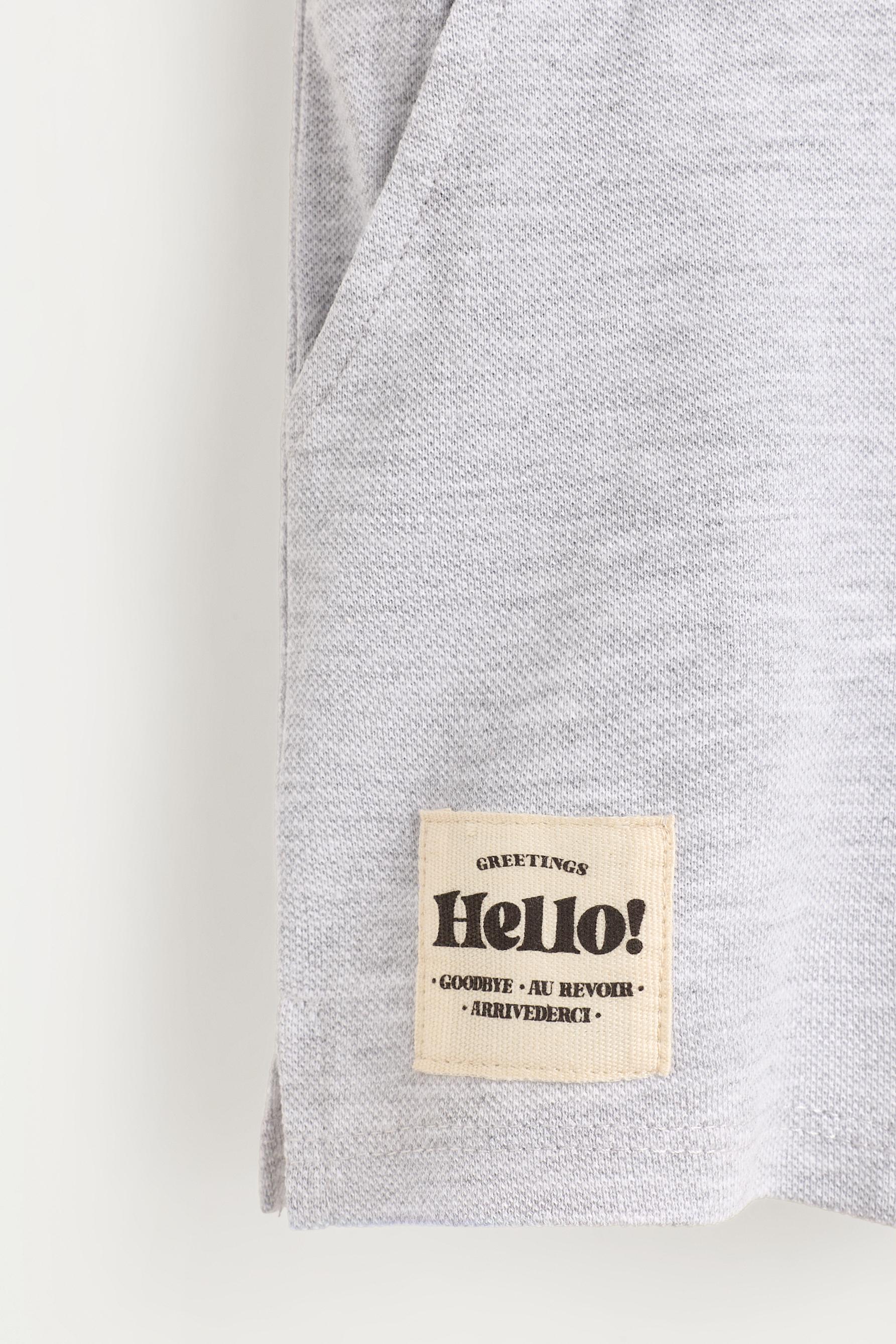 Piqué T-shirt and Bermuda shorts co-ord — PALE GREY