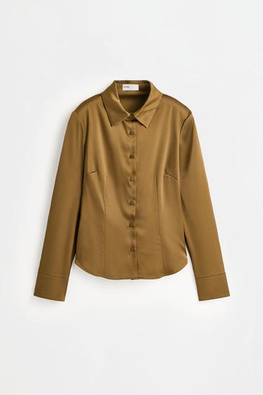 Satin shirt — KHAKI 6