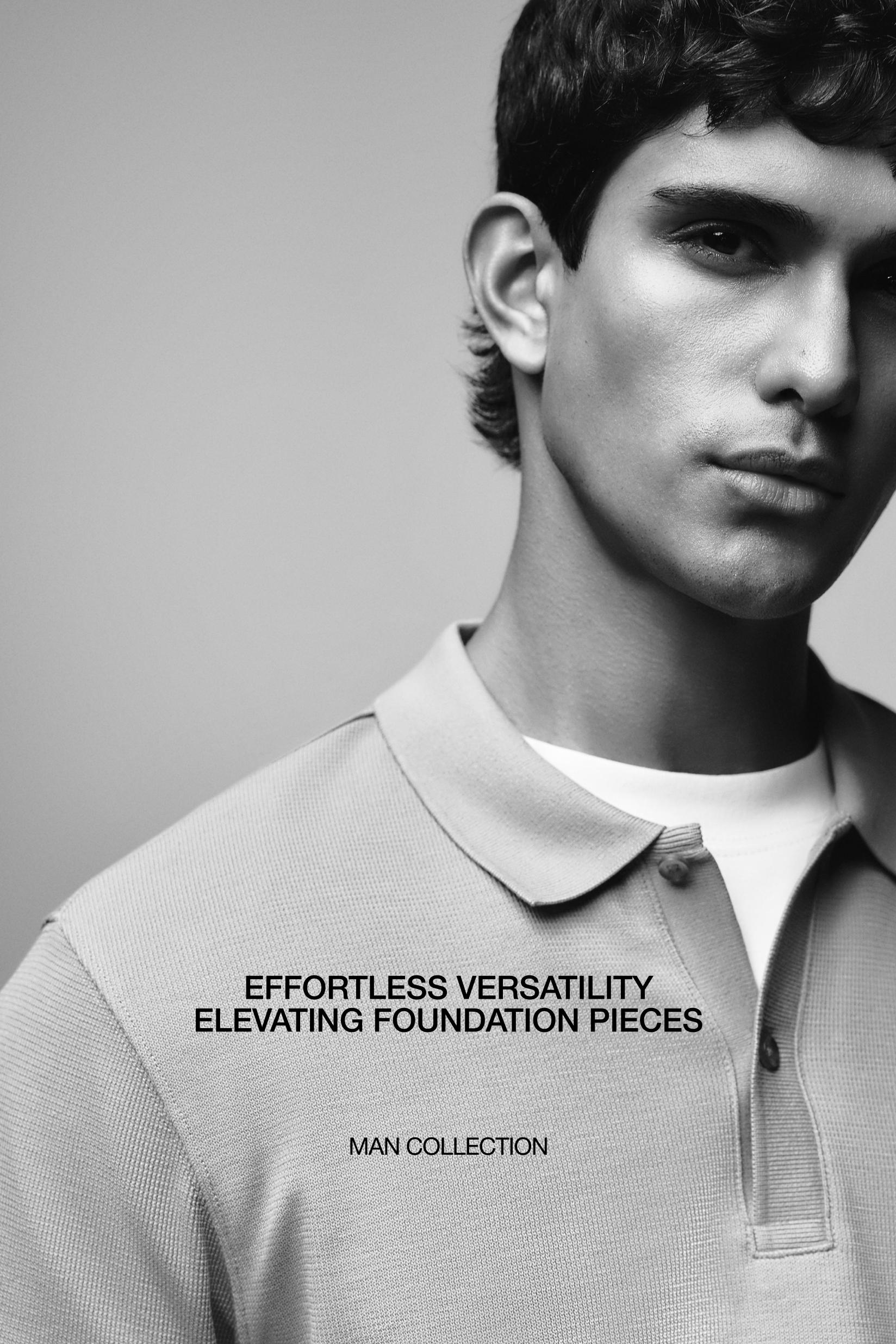 Basic textured polo shirt — BLUE GREY