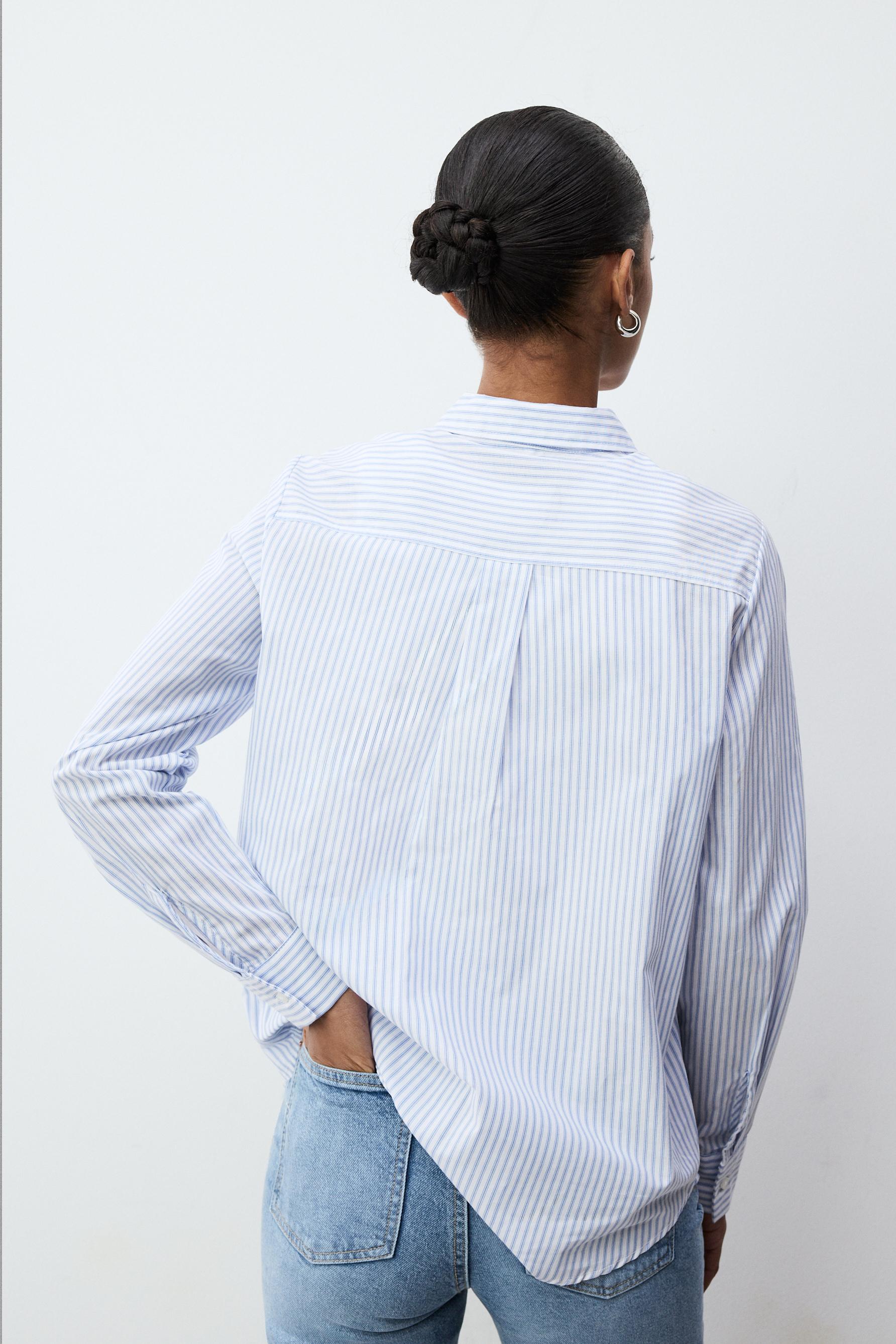 Basic poplin shirt — BLUE/WHITE