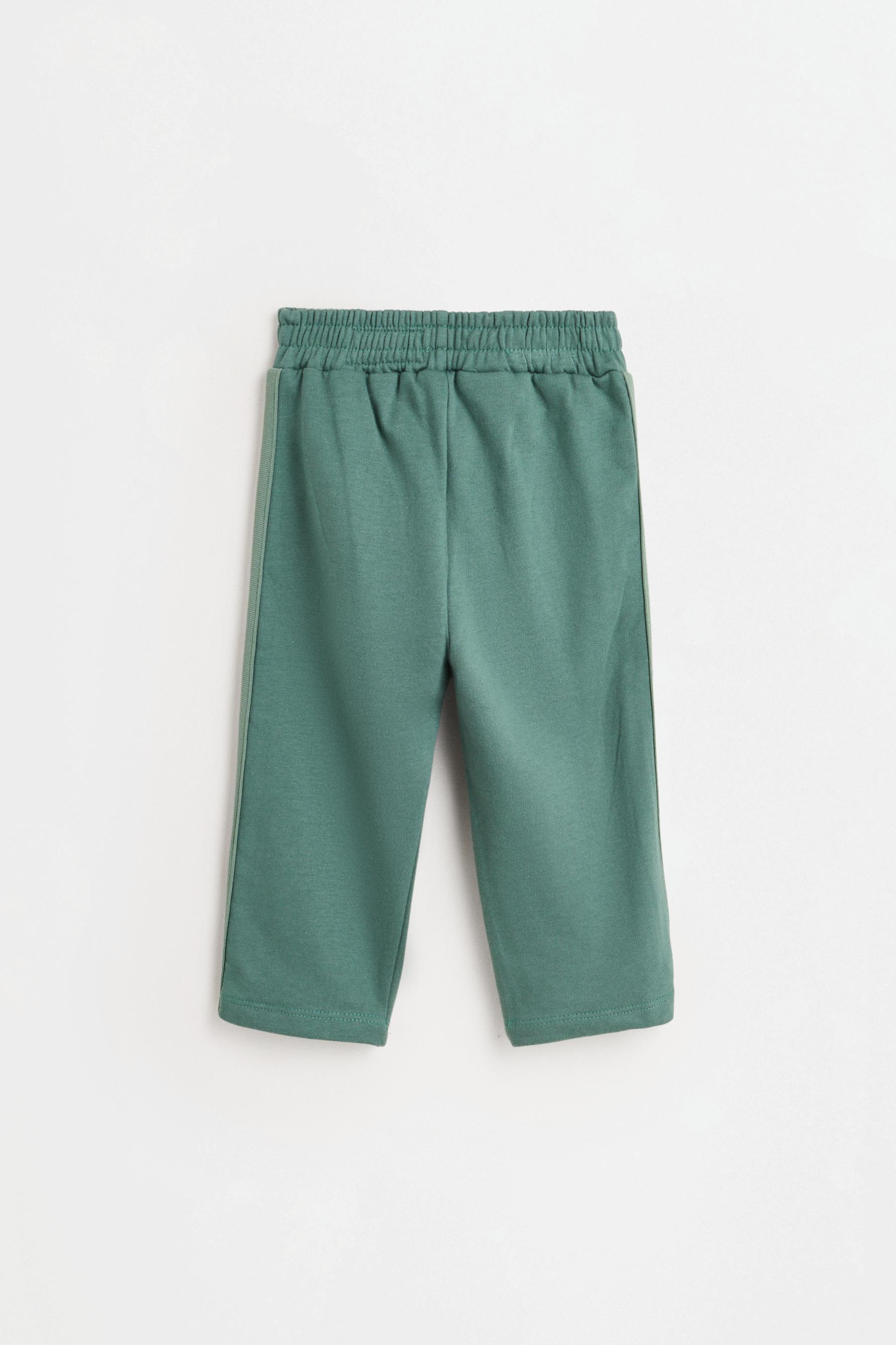 Striped plush trousers — GREEN