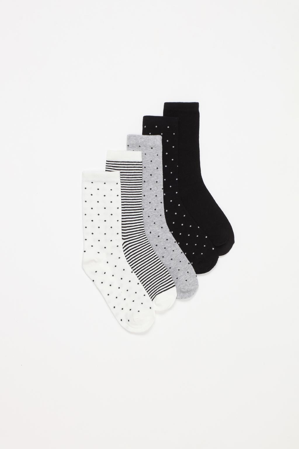 5-pack of polka dot long socks