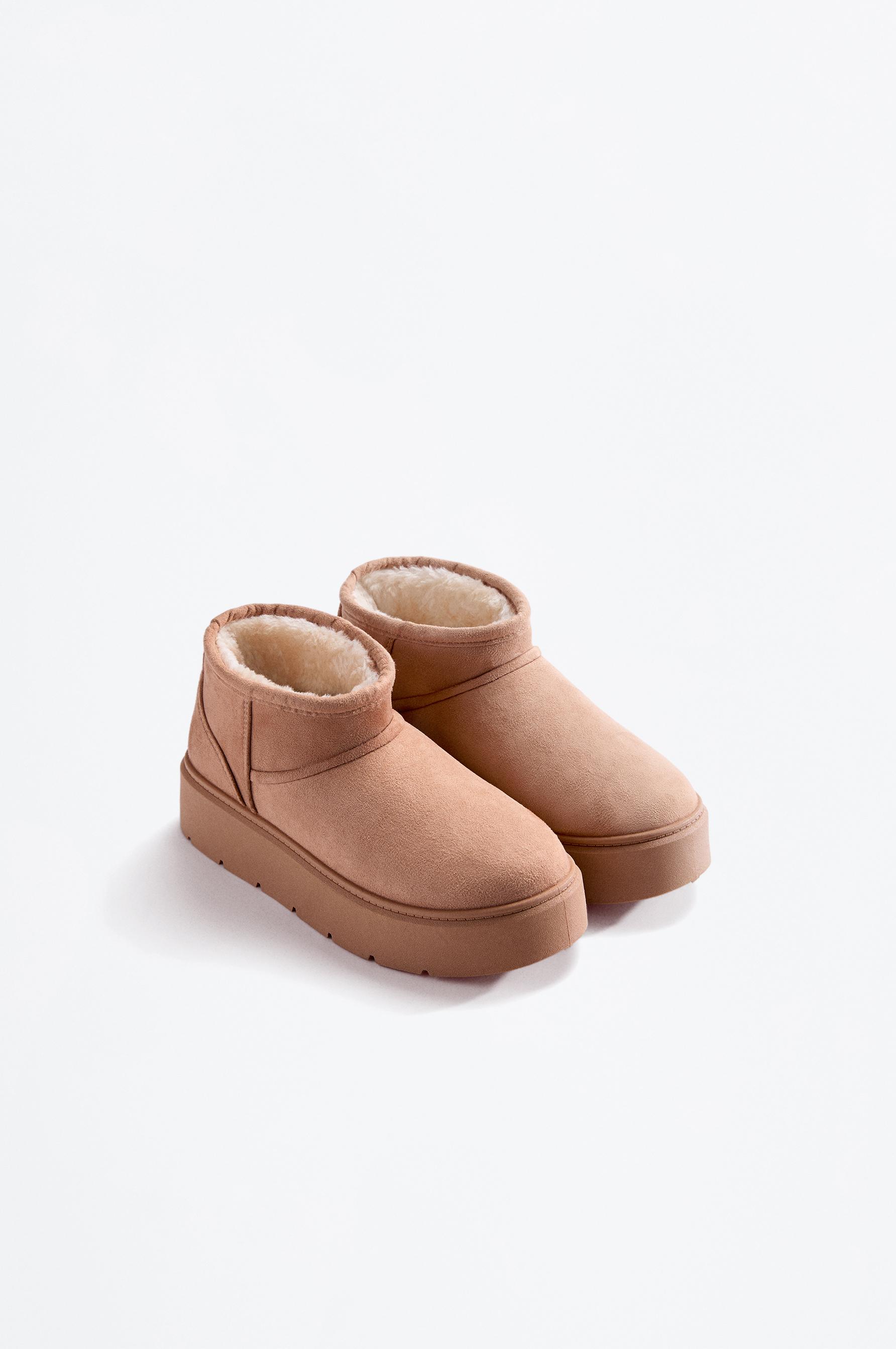 Lined platform ankle boot — EARTH BROWN