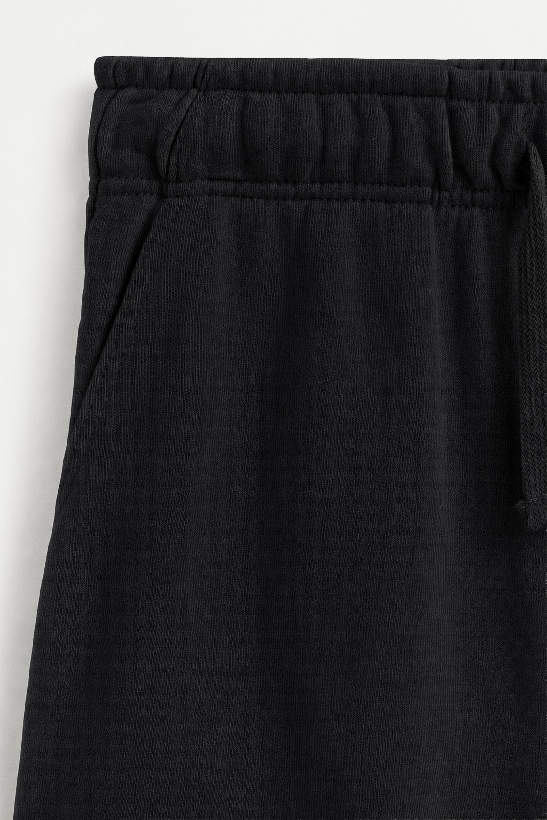 Jogger plush Bermuda shorts — BLACK