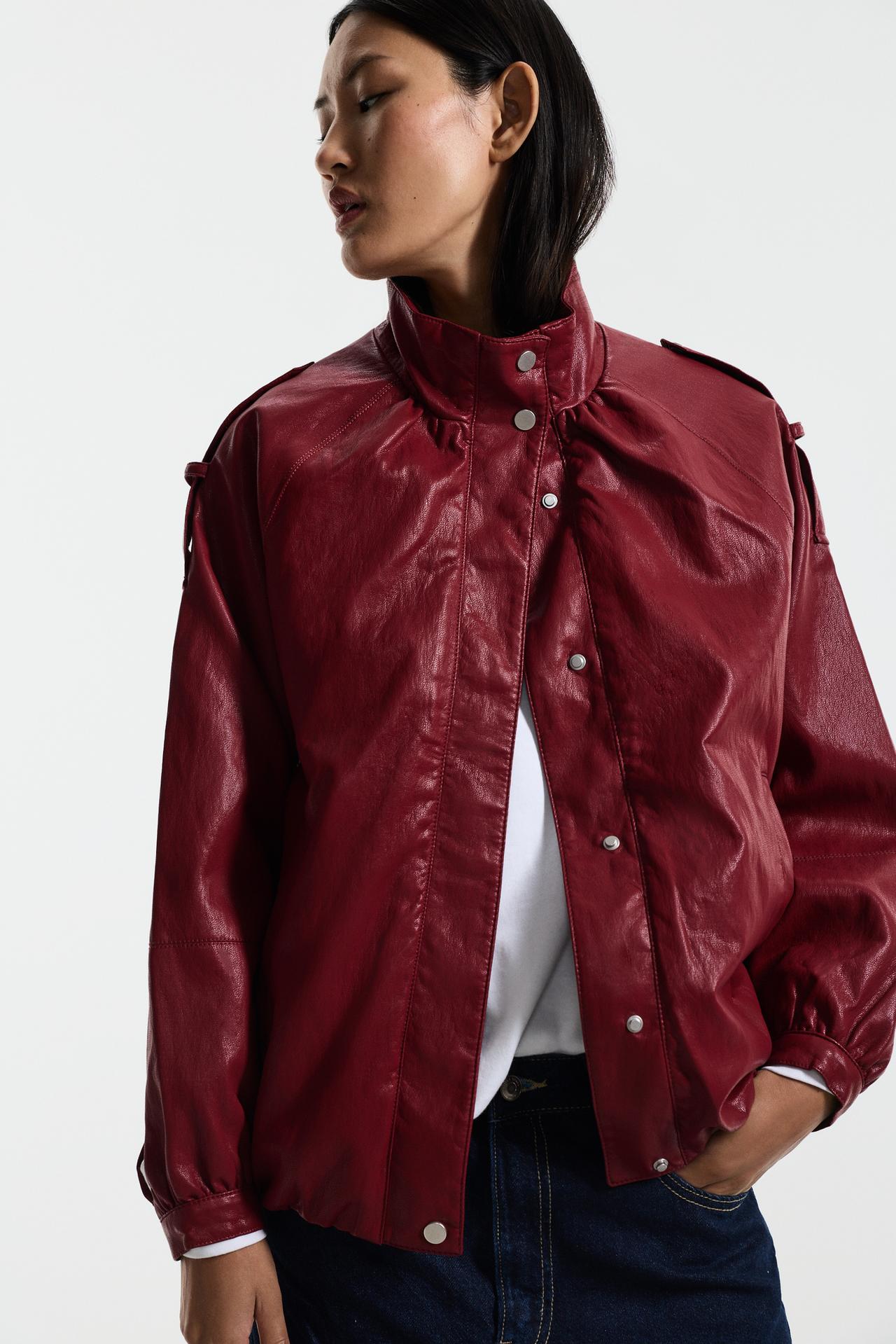 oversize bomber jacket — DARK PINK