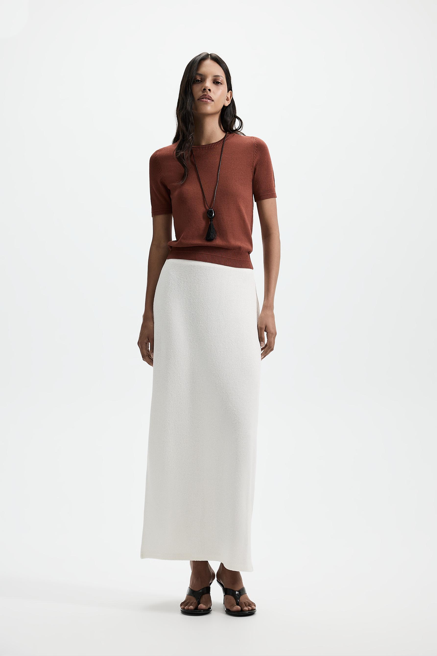 Rustic midi skirt — OFF WHITE