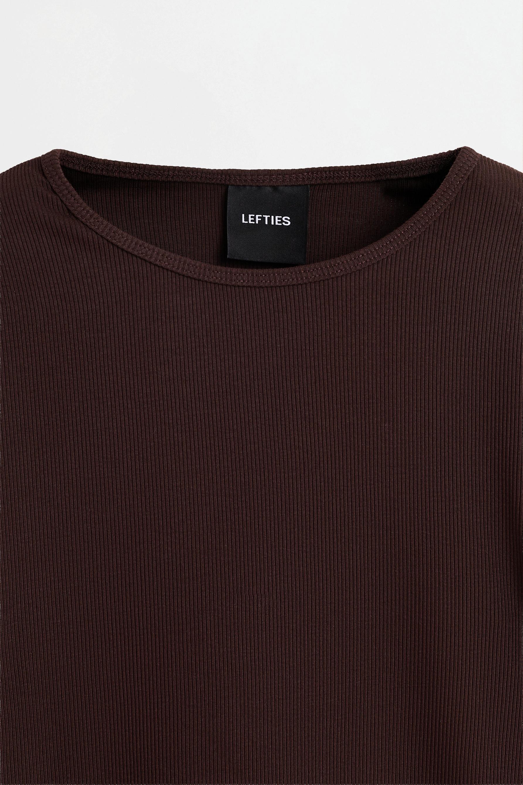 Ribbed long sleeve T-shirt — CHOCOLATE
