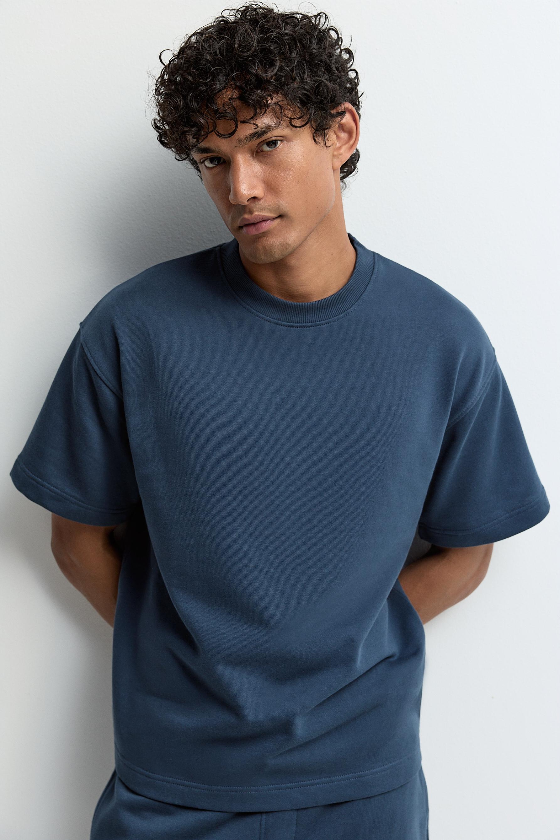 Short sleeve sweatshirt — DARK BLUE