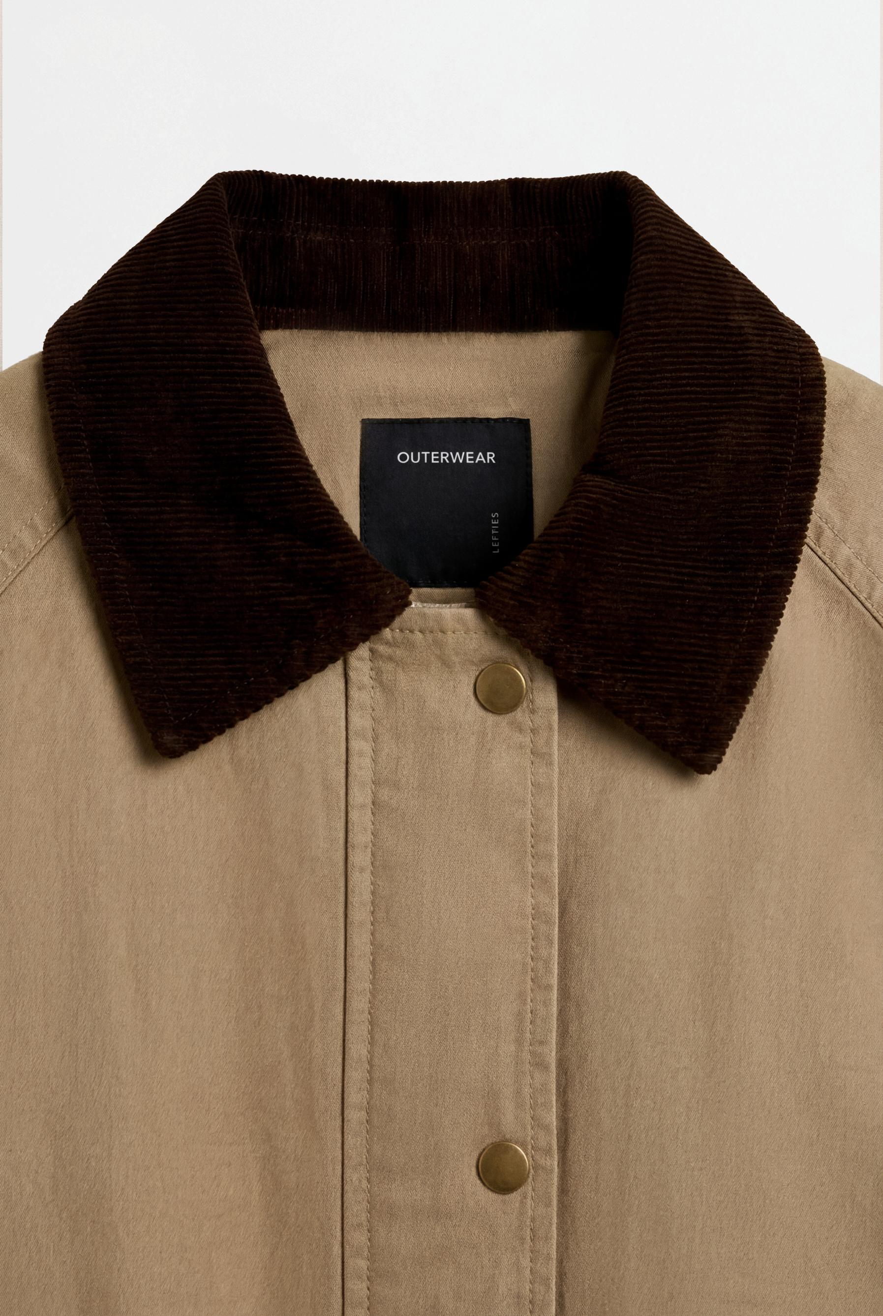 Waxed corduroy collar jacket — BEIGE